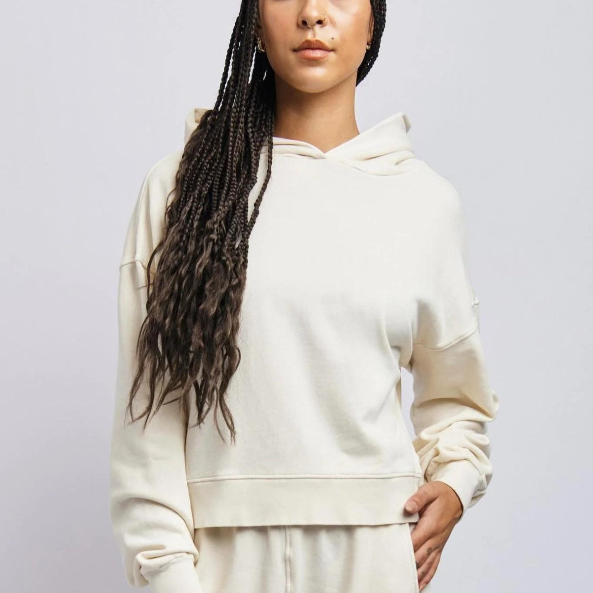 Hoodie ECHT Femme S (AU 8) – Marron, Coton/polyester, Sportswear, Poches