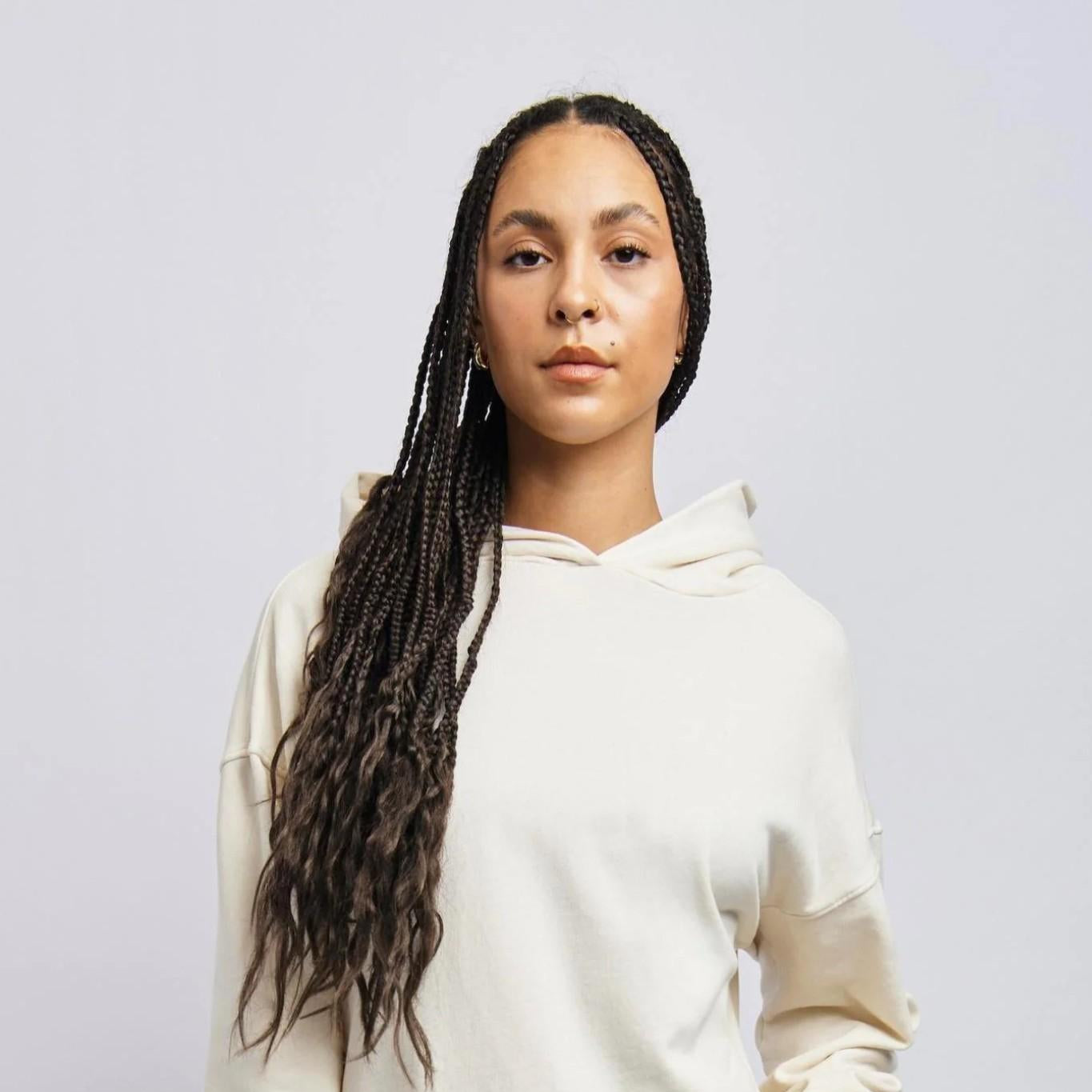 Women's Lightweight Boxy Hoodie, Alabaster White