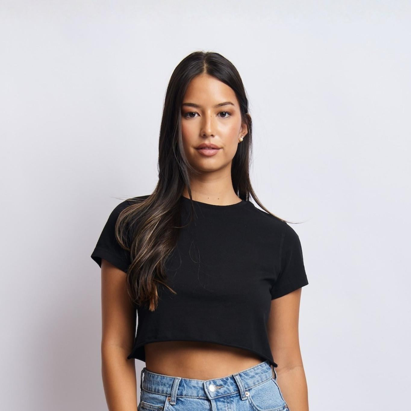 Midweight Cropped Tee, Super Black