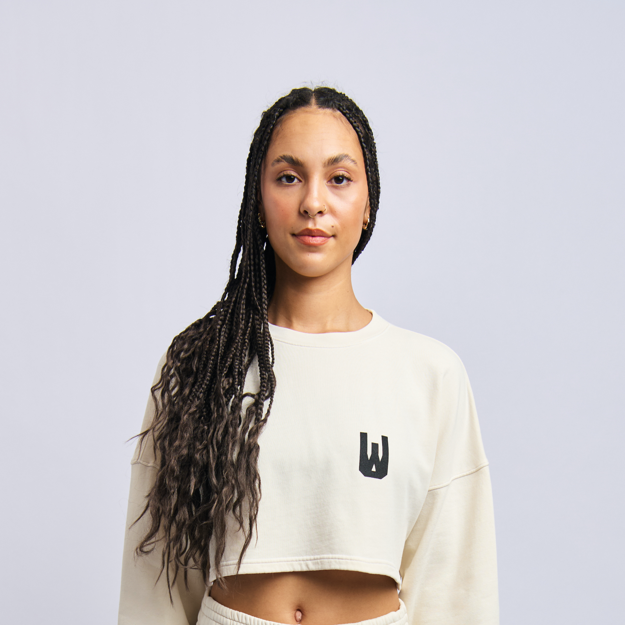 Icon Cloudfleece Cropped Sweatshirt, Alabaster White