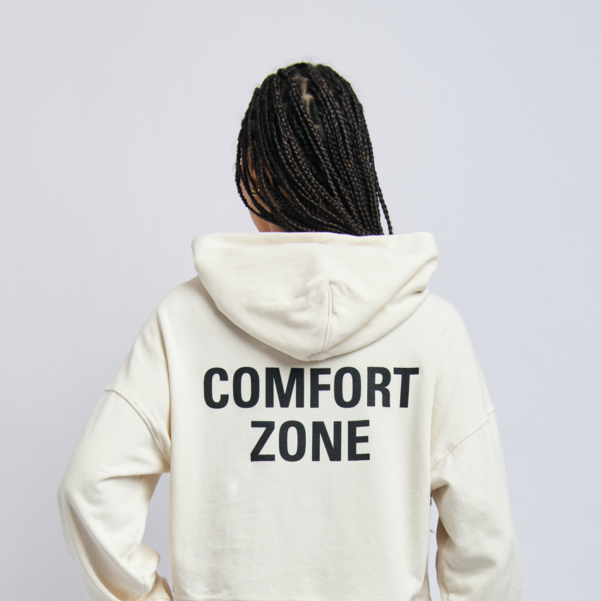 Women's Comfort Zone Cloudfleece Cropped Hoodie, Alabaster White