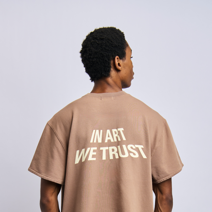 In Art We Trust Cloudfleece Oversized Tee, Desert Clay
