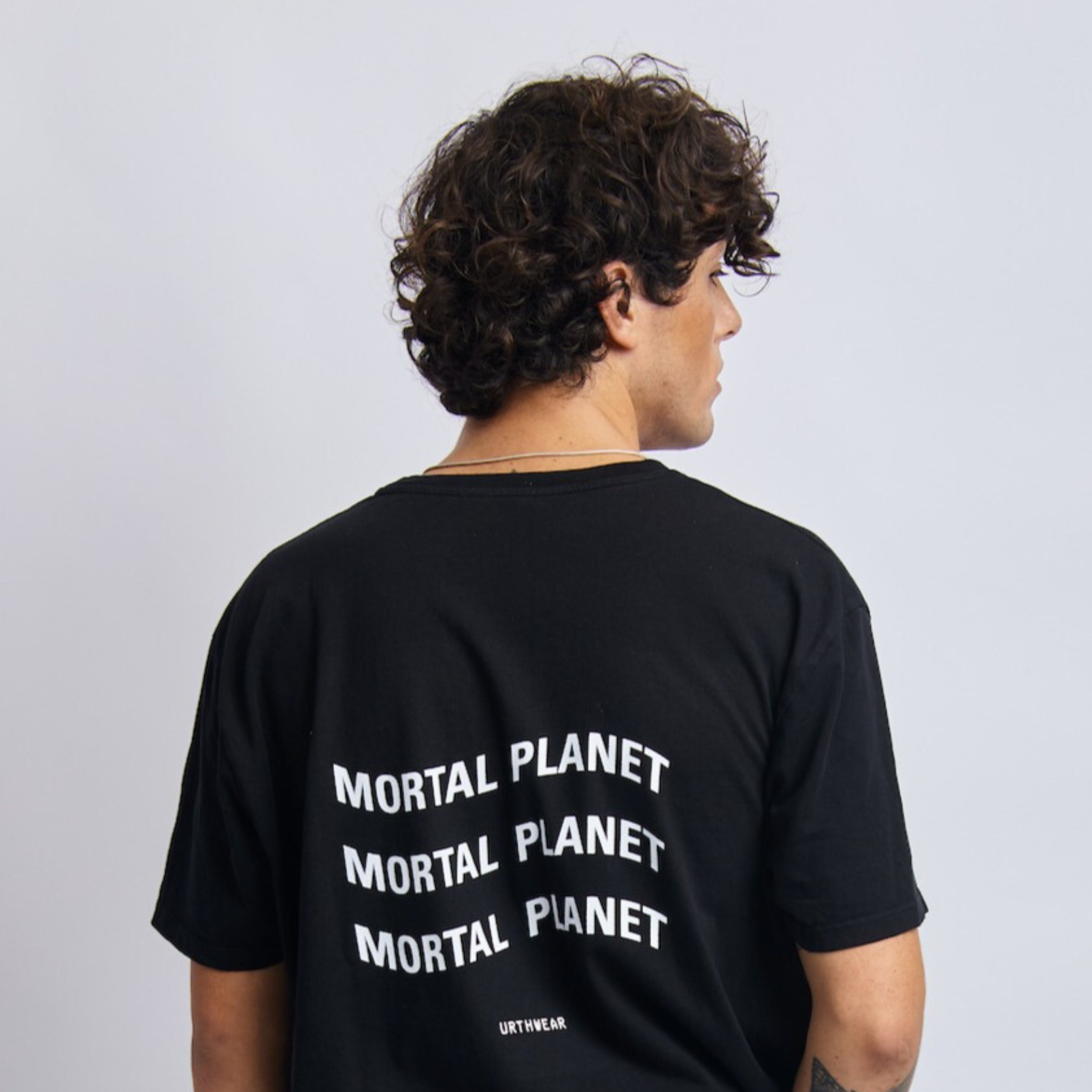 Mortal Planet Midweight Relaxed Tee, Super Black