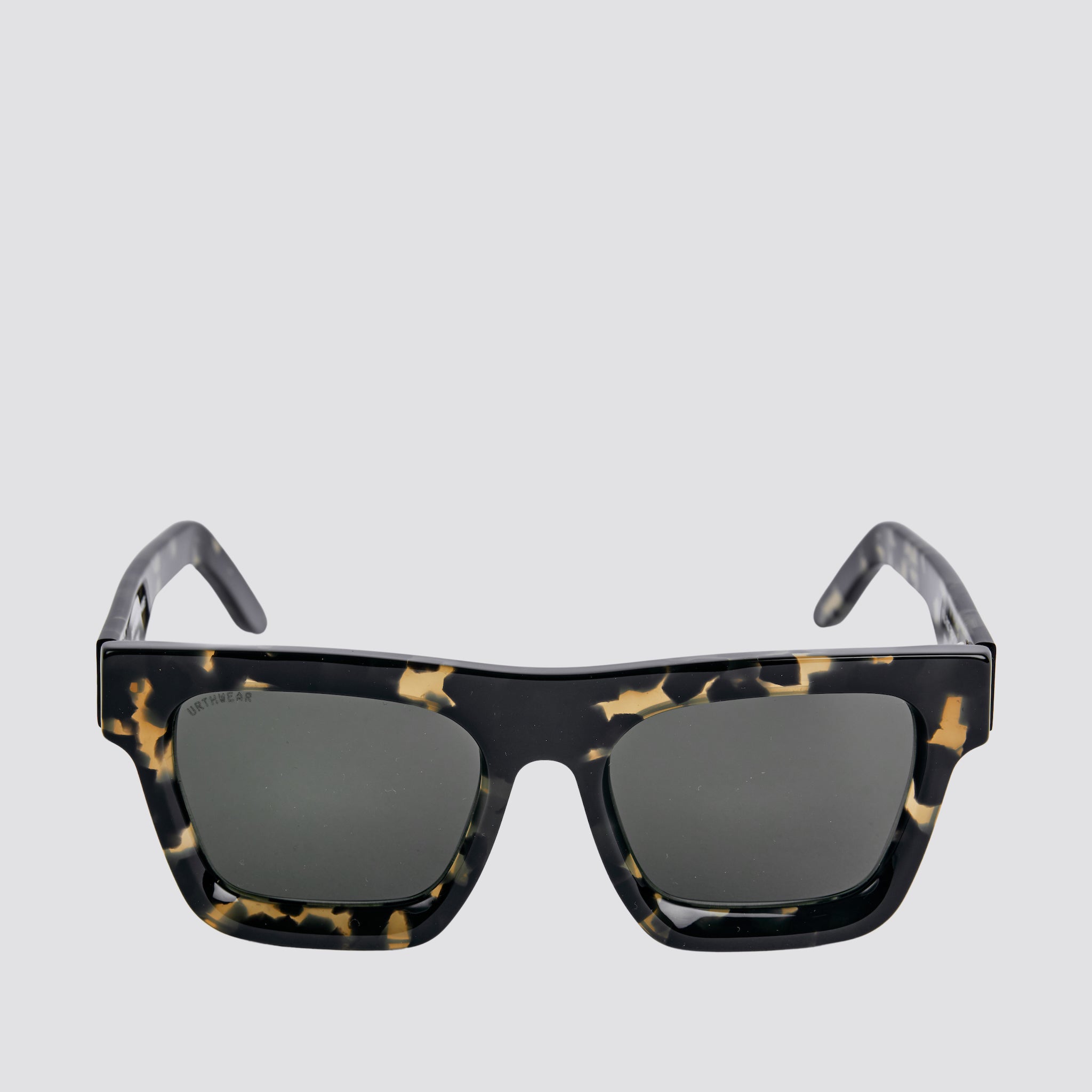 Bioplastic Squared Sunglasses, Black/Grey Camo