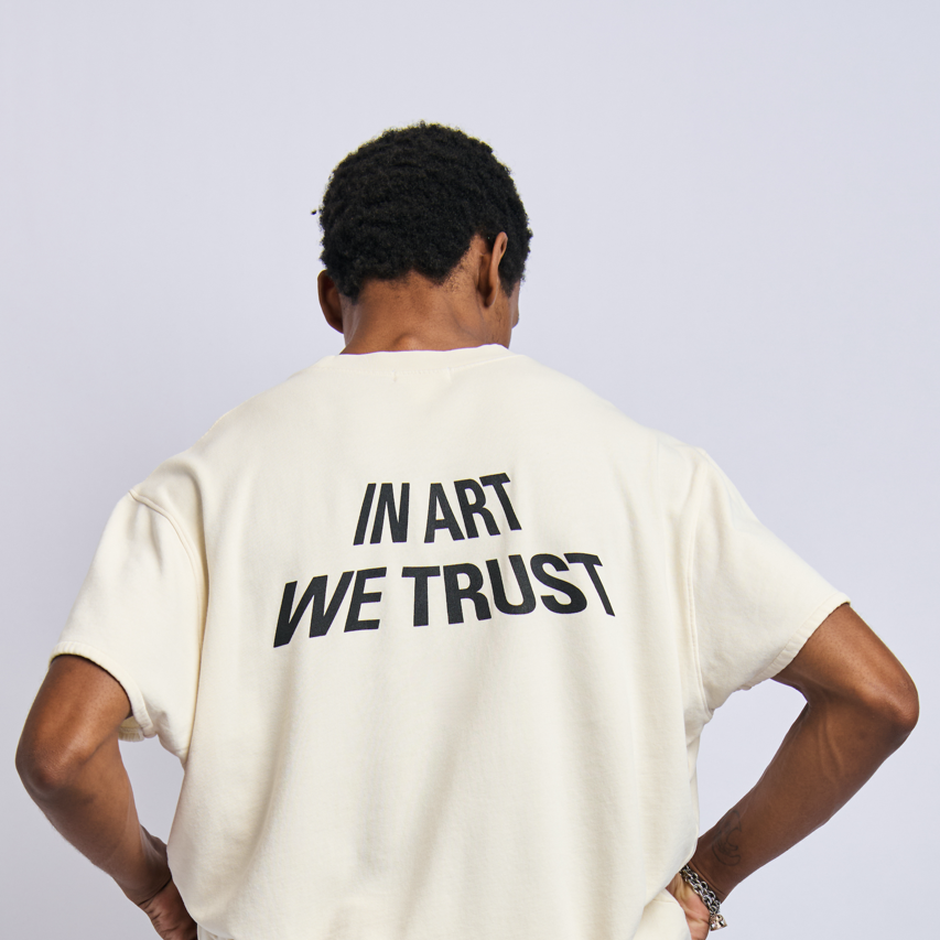 In Art We Trust Cloudfleece Oversized Tee, Alabaster White