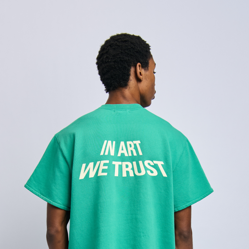 In Art We Trust Cloudfleece Oversized Tee, Digital Green