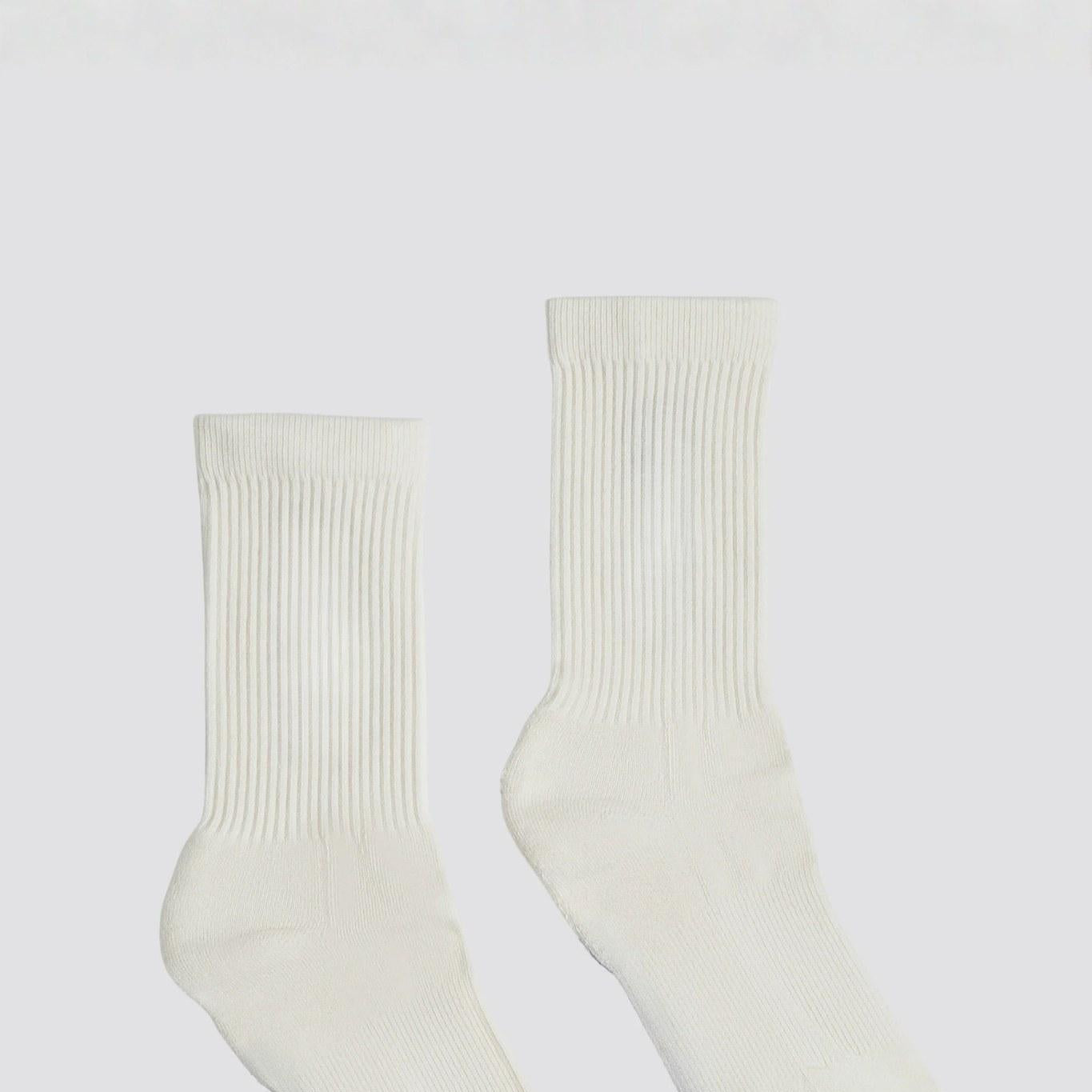 Softknit Crew Socks, Ivory White
