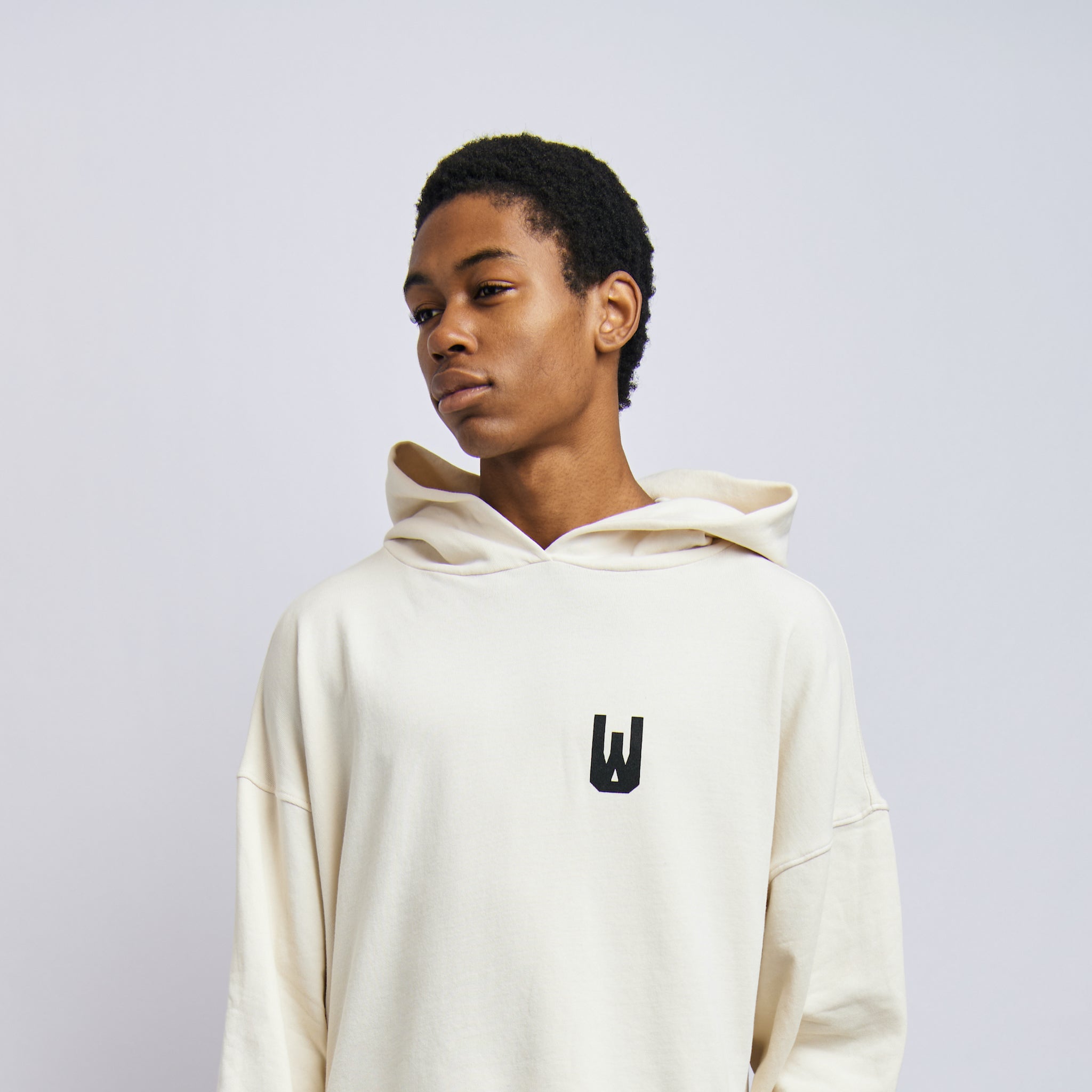 Men's Icon Cloudfleece Cropped Hoodie, Alabaster White