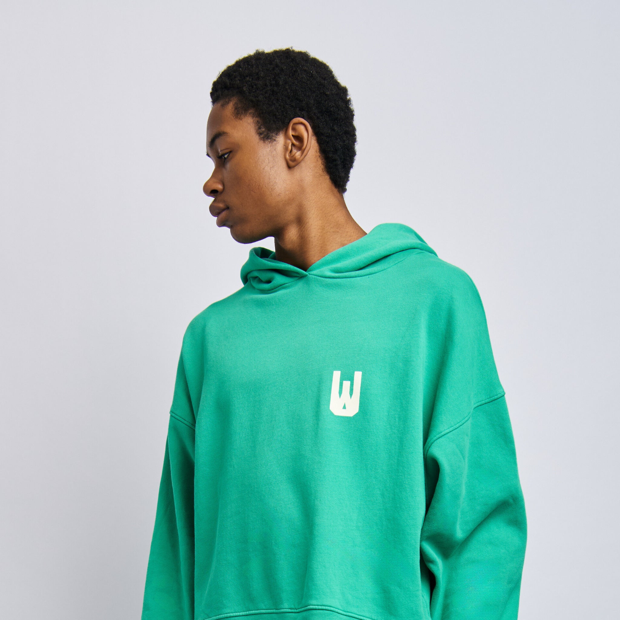 Men's Icon Cloudfleece Cropped Hoodie, Digital Green