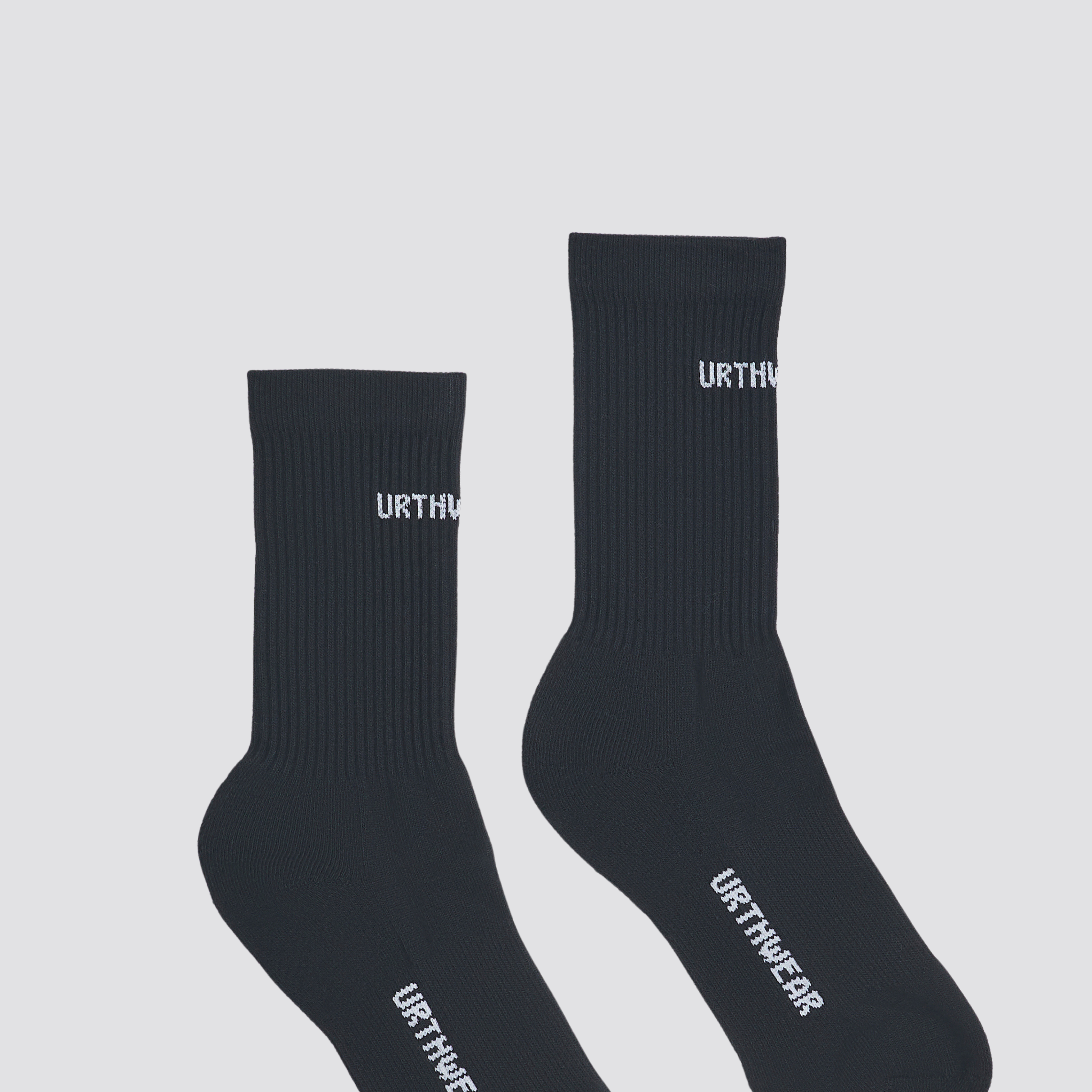 Logo Softknit Crew Socks, Black