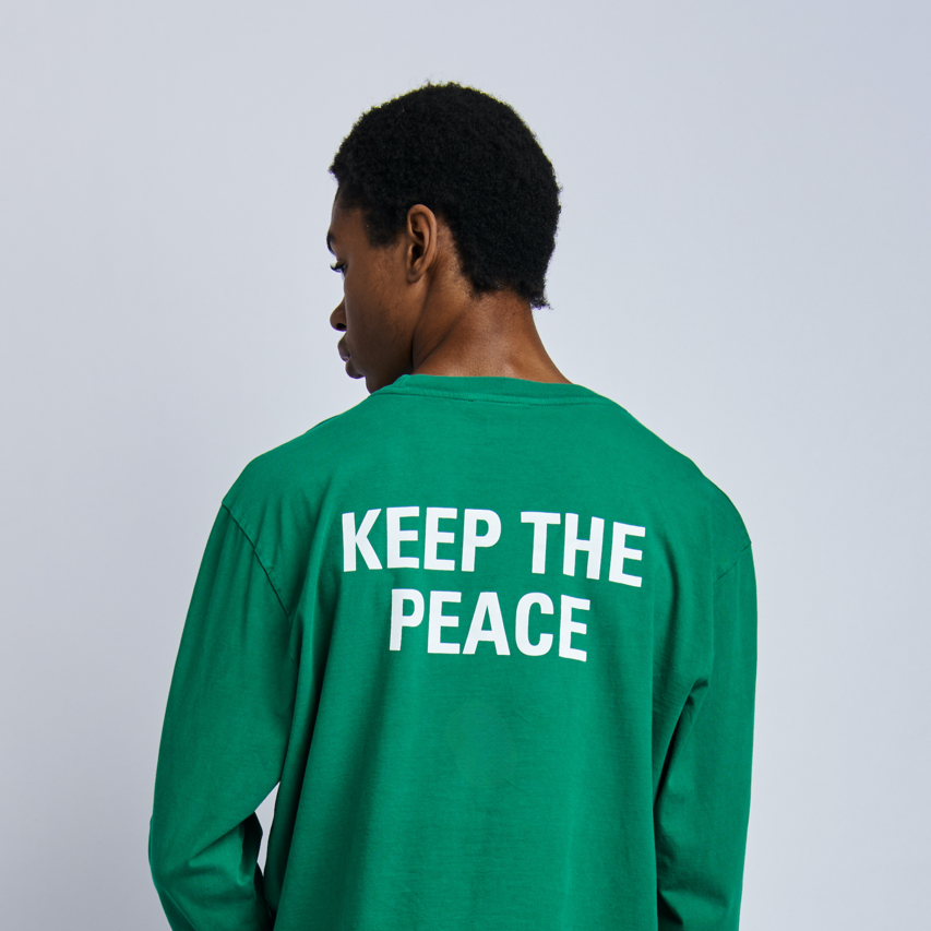 Keep The Peace Midweight Relaxed Long Sleeve, Rolex Green