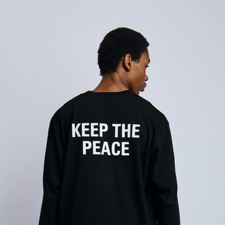 Keep The Peace Midweight Relaxed Long Sleeve, Super Black