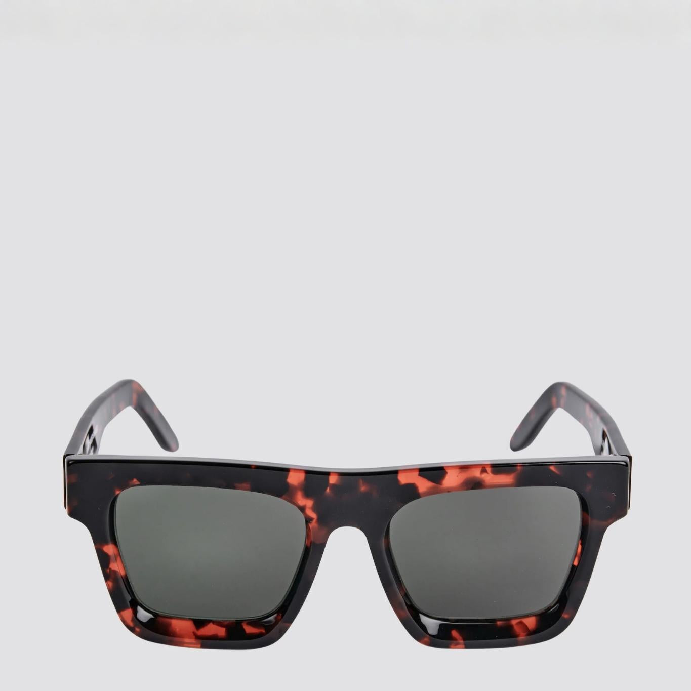 Bioplastic Squared Sunglasses, Black/Red Camo