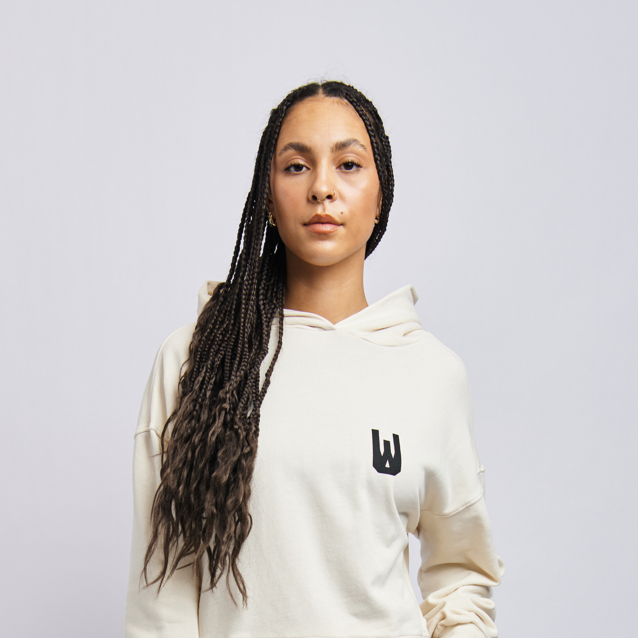 Women's Icon Cloudfleece Cropped Hoodie, Alabaster White