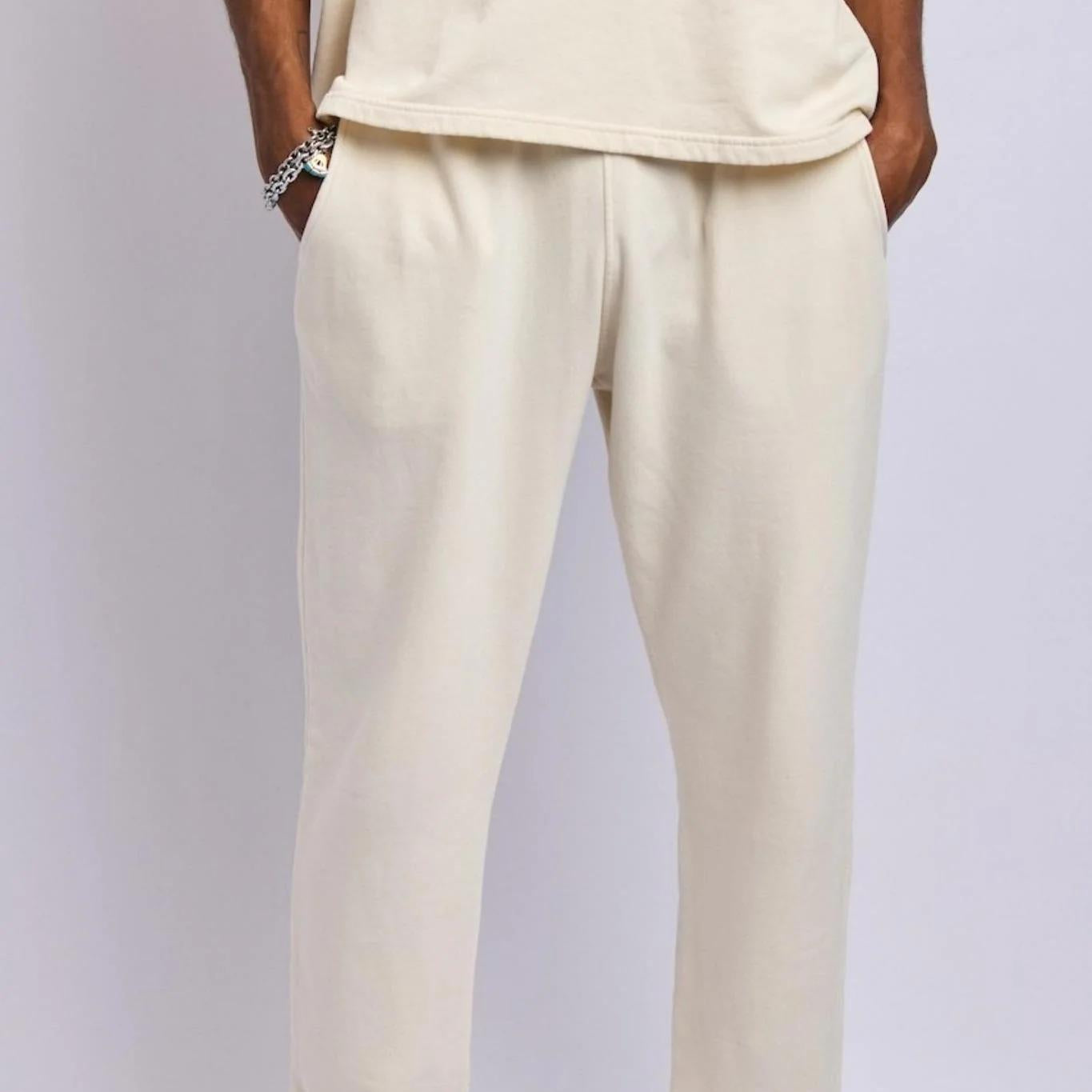 Men's Lightweight Relaxed Sweatpants, Alabaster White