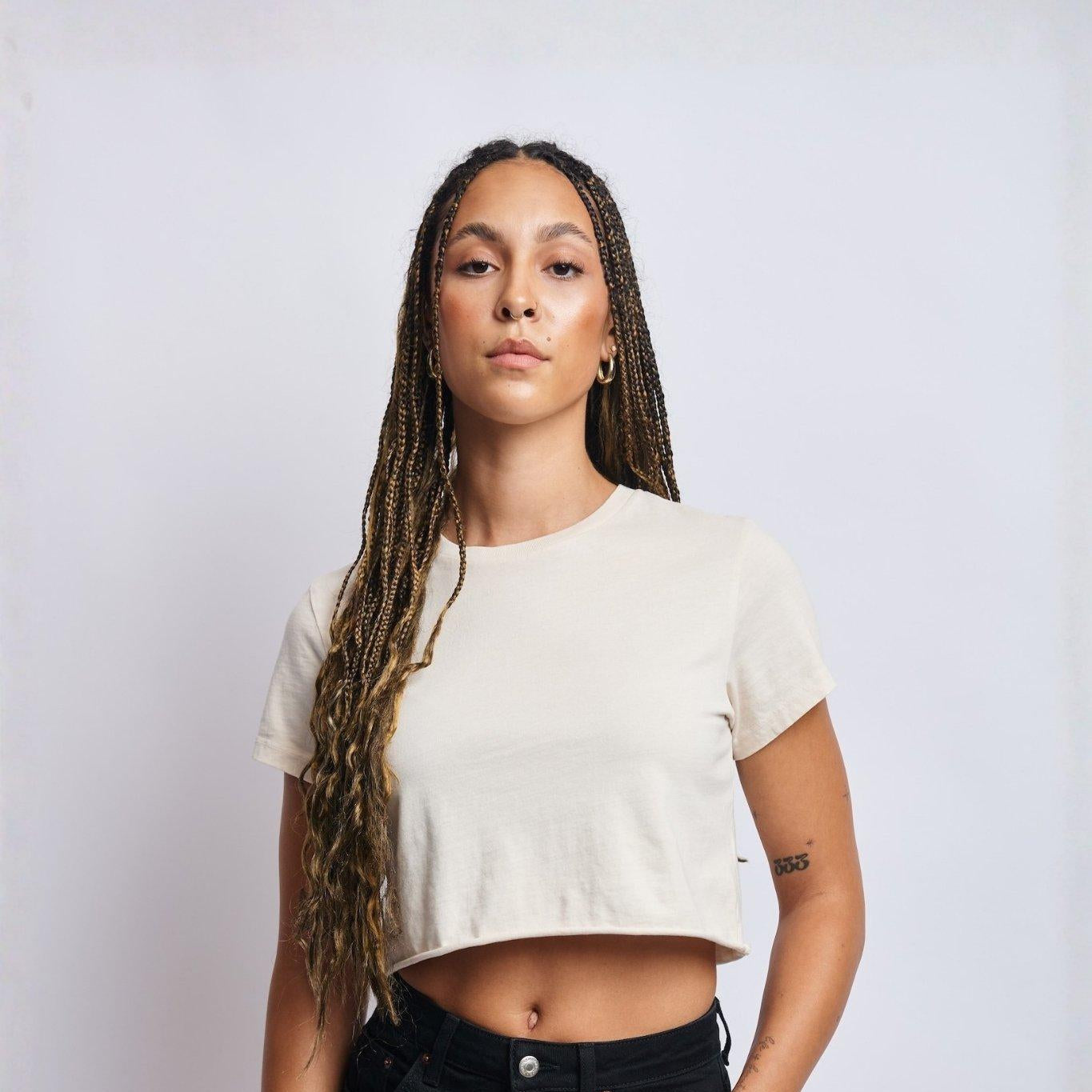 Midweight Cropped Tee, Cosmic Sand