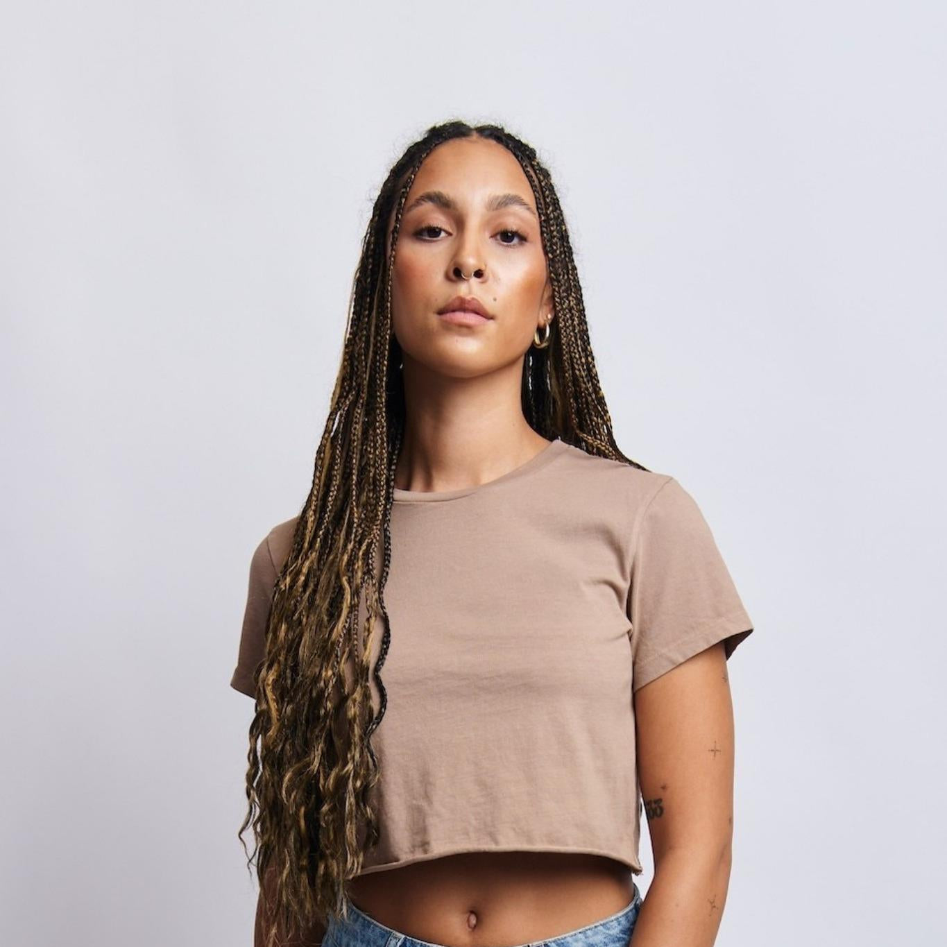Midweight Cropped Tee, Desert Clay