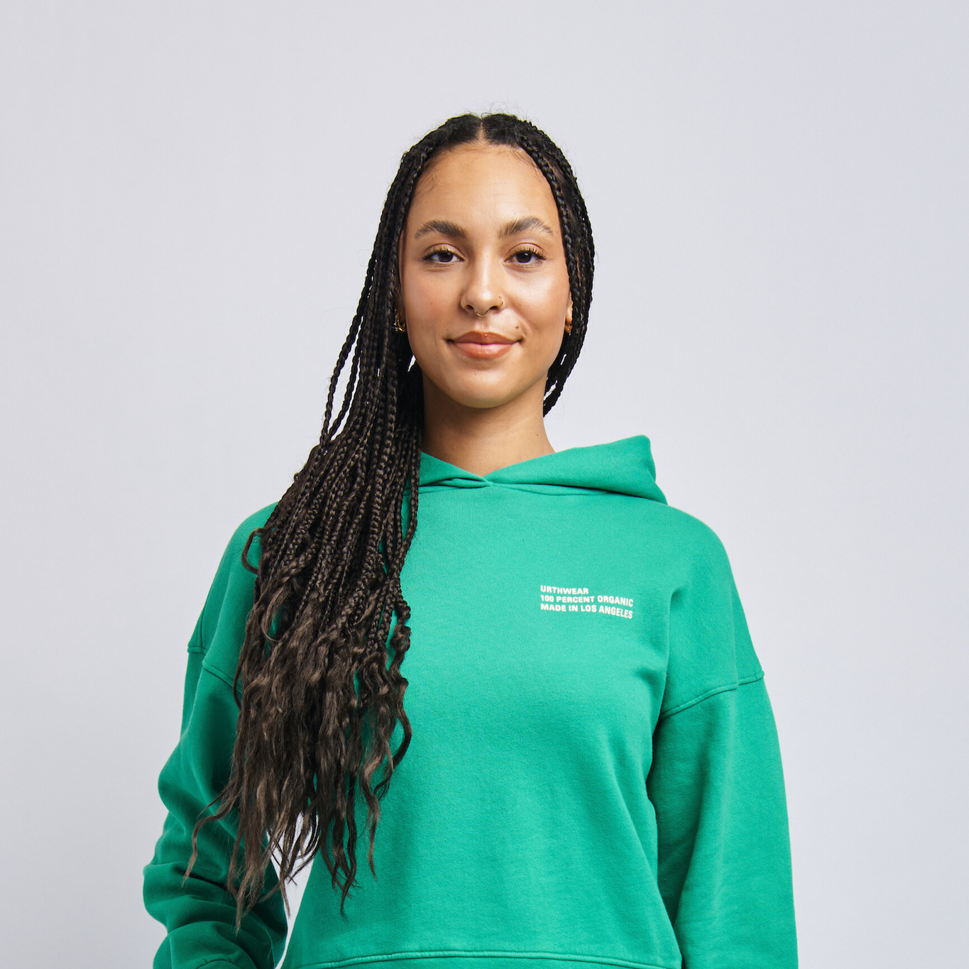 Women's Origins Cloudfleece Cropped Hoodie, Digital Green