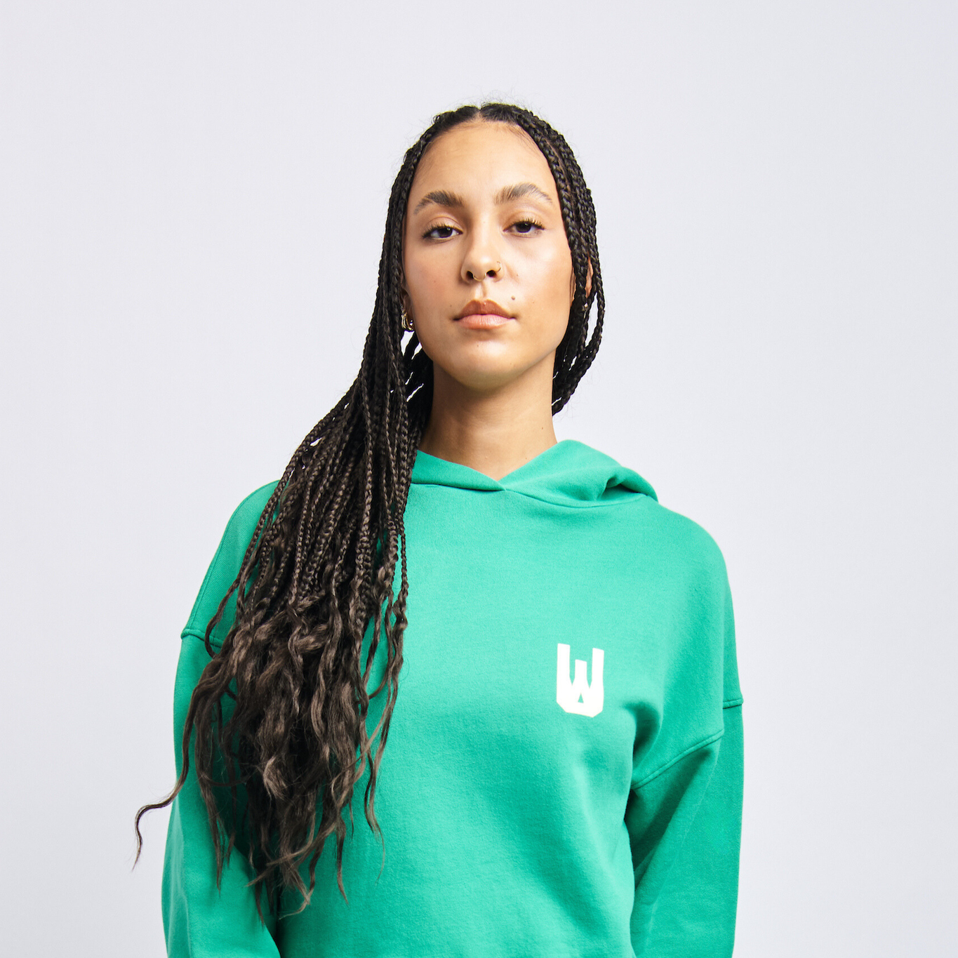 Women's Icon Cloudfleece Cropped Hoodie, Digital Green