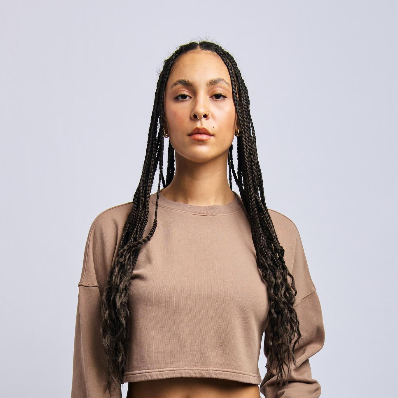 Cloudfleece Cropped Sweatshirt, Desert Clay
