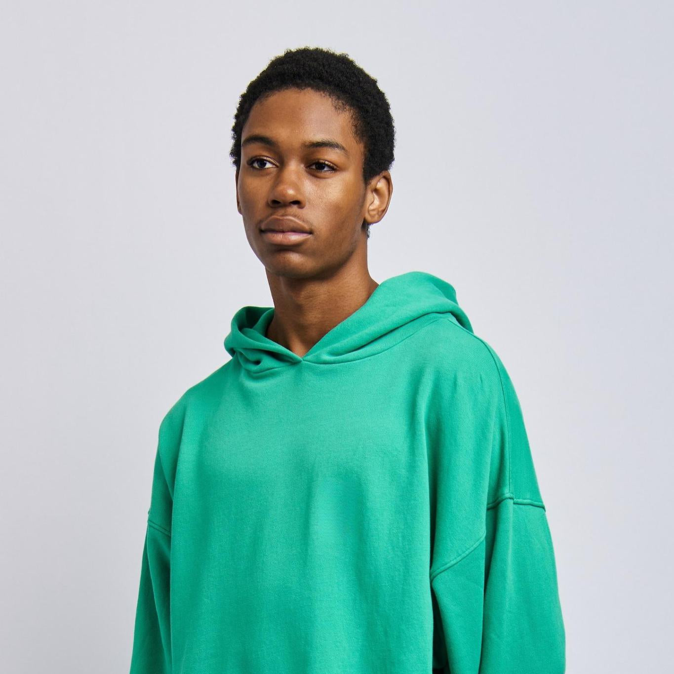 Men's Cloudfleece Cropped Hoodie, Digital Green