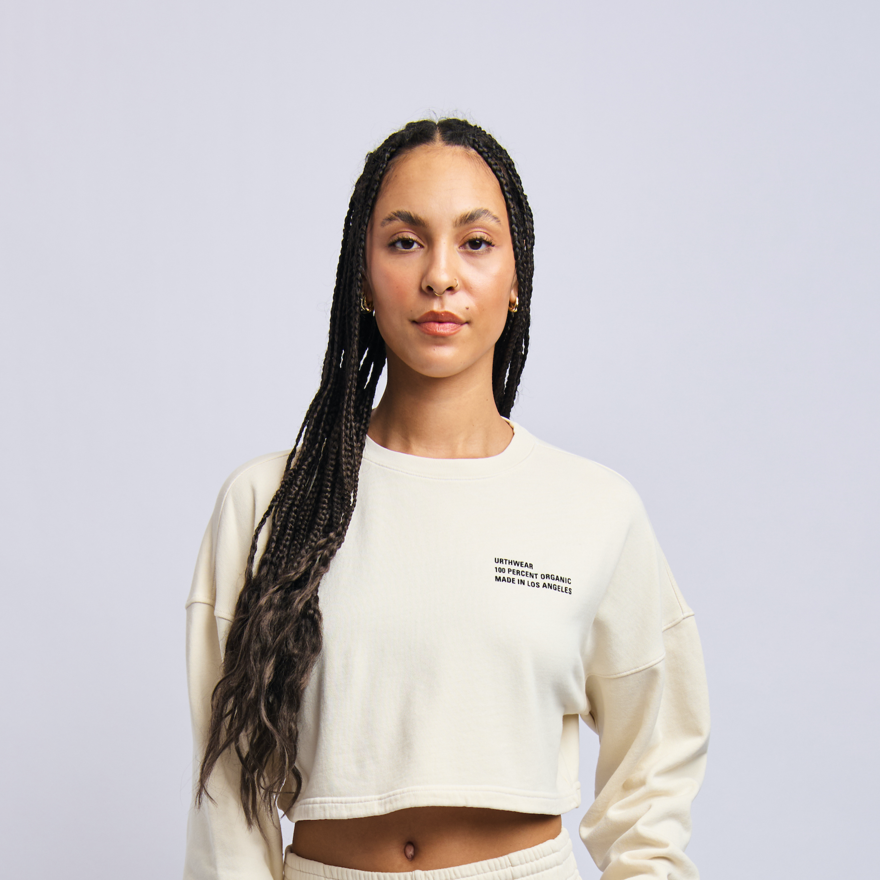 Origins Cloudfleece Cropped Sweatshirt, Alabaster White