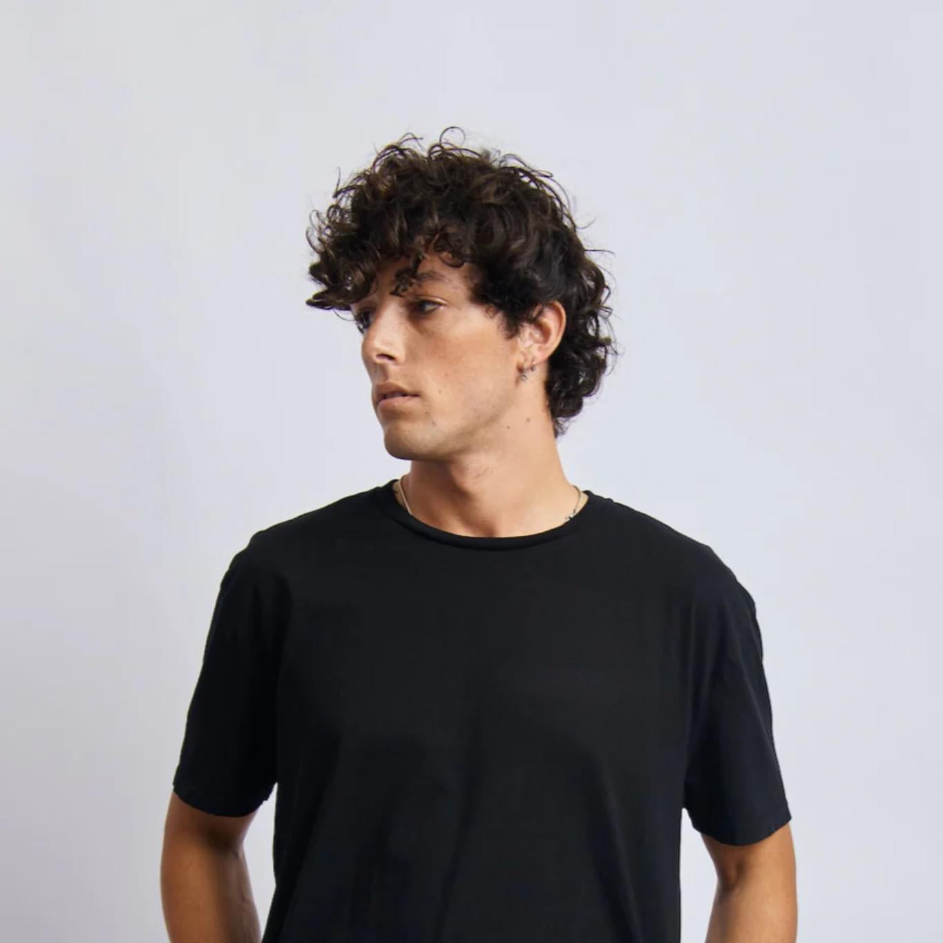 Midweight Relaxed Tee, Super Black