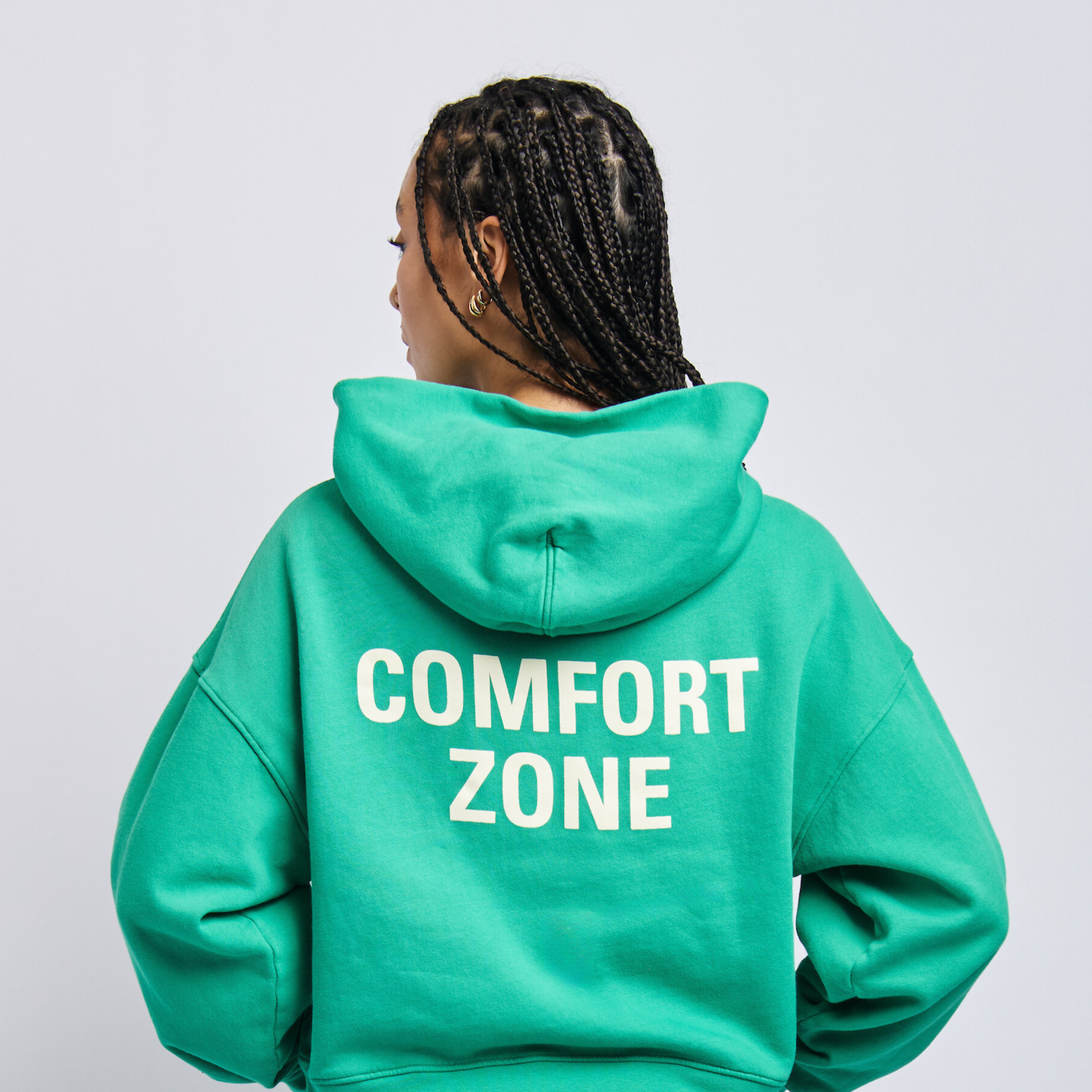 Women's Comfort Zone Cloudfleece Cropped Hoodie, Digital Green