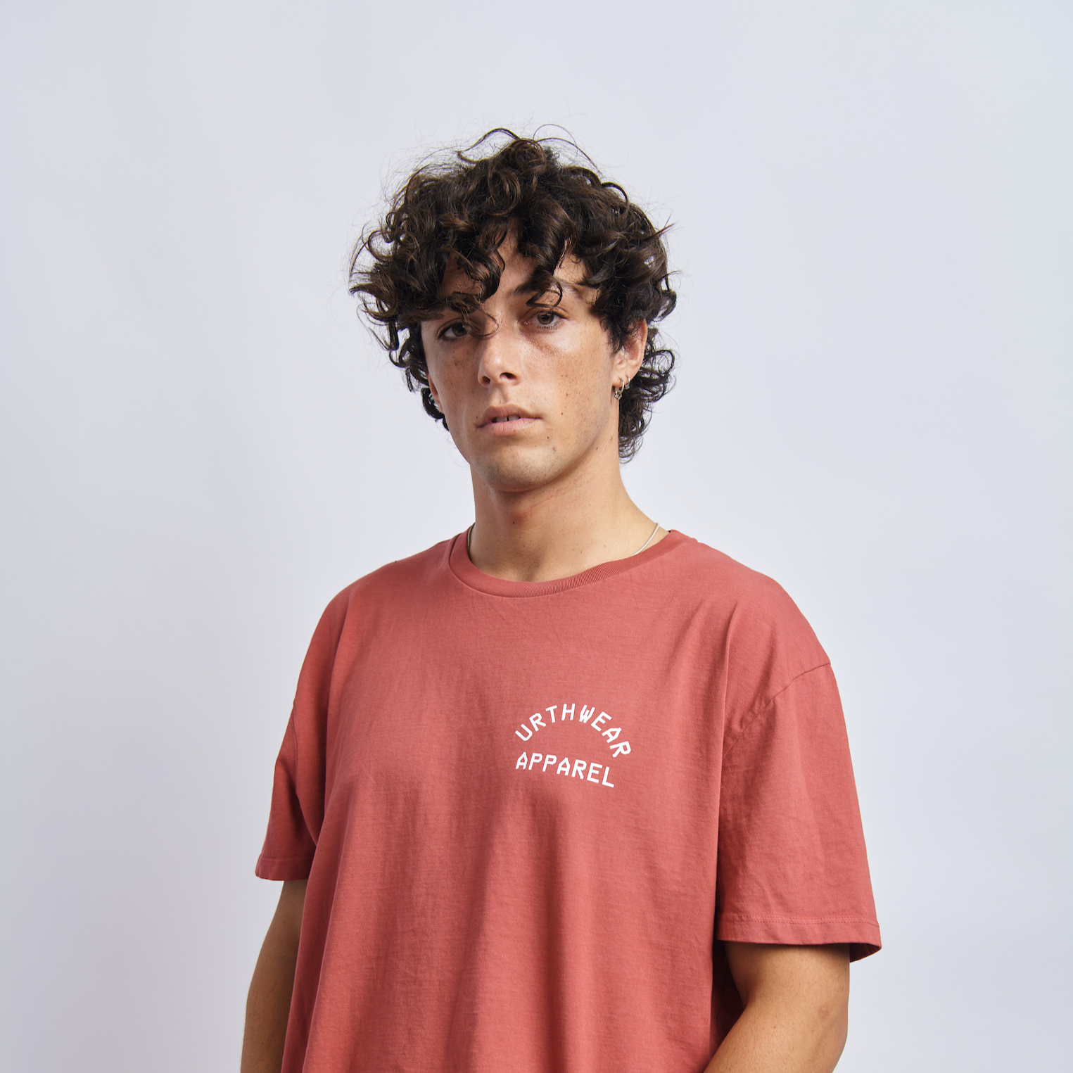 Logo Midweight Relaxed Tee, Ash Red