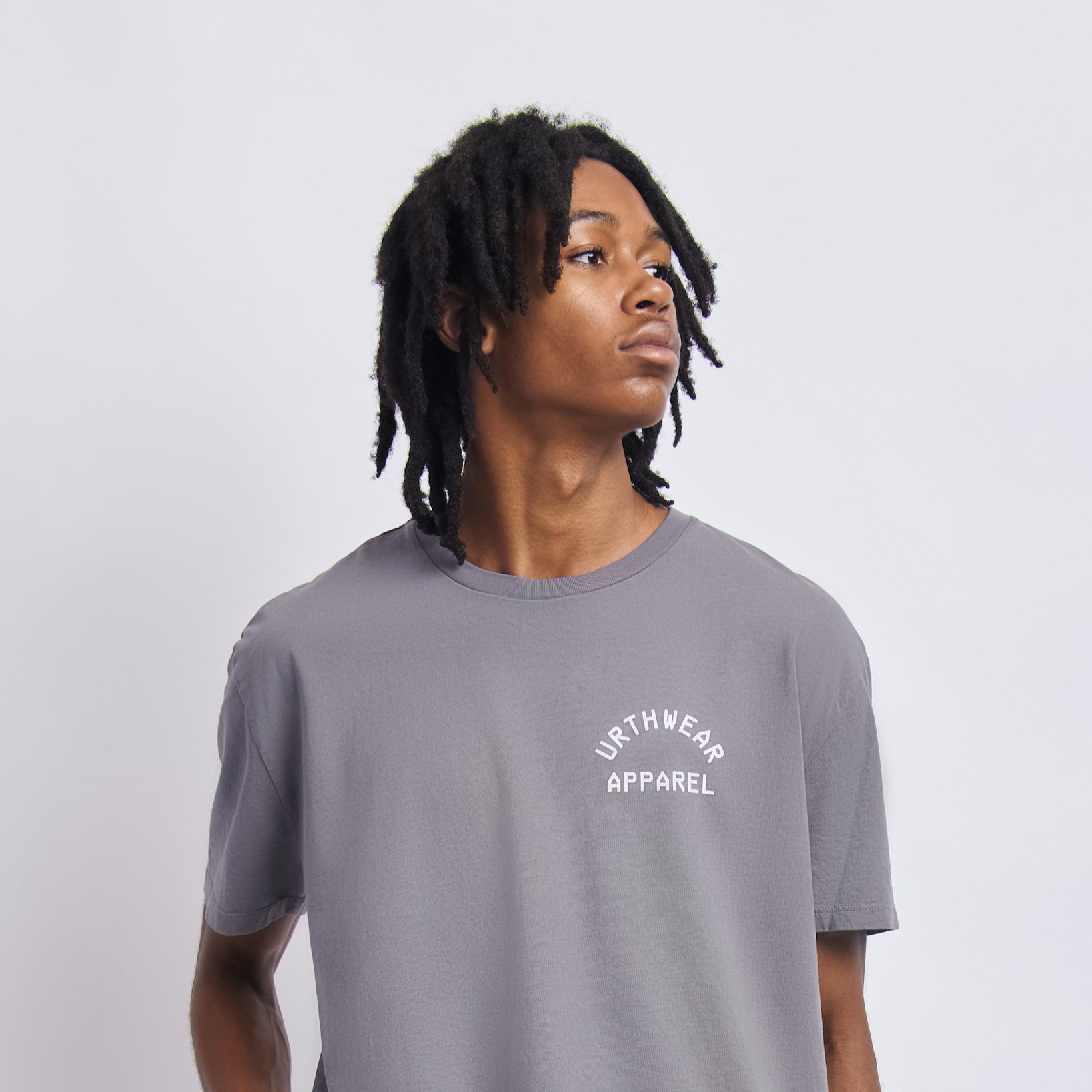 Logo Midweight Relaxed Tee, Gravel Grey