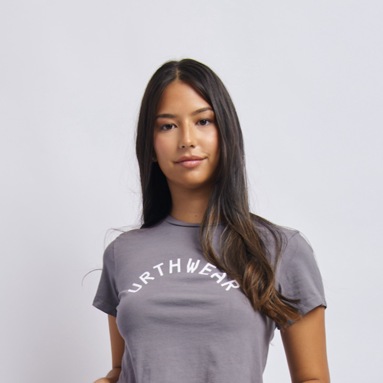 Arch Logo Midweight Crew Tee, Gravel Grey