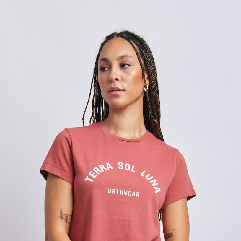 Terra Sol Luna Midweight Crew Tee, Ash Red