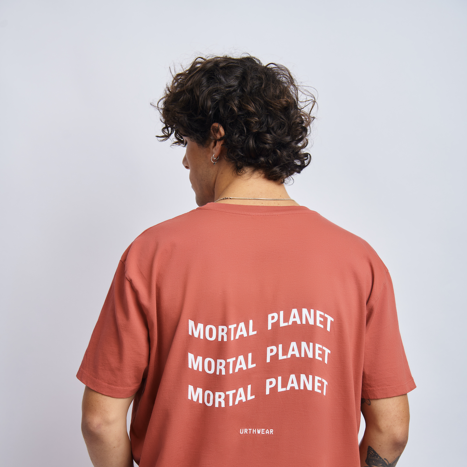 Mortal Planet Midweight Relaxed Tee, Ash Red