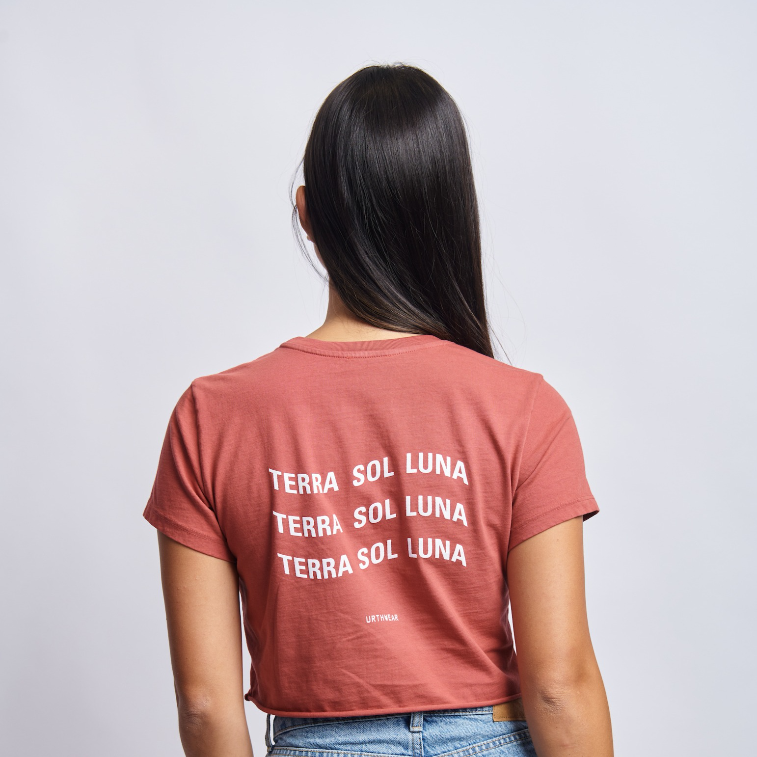 Terra Sol Luna Midweight Cropped Tee, Ash Red