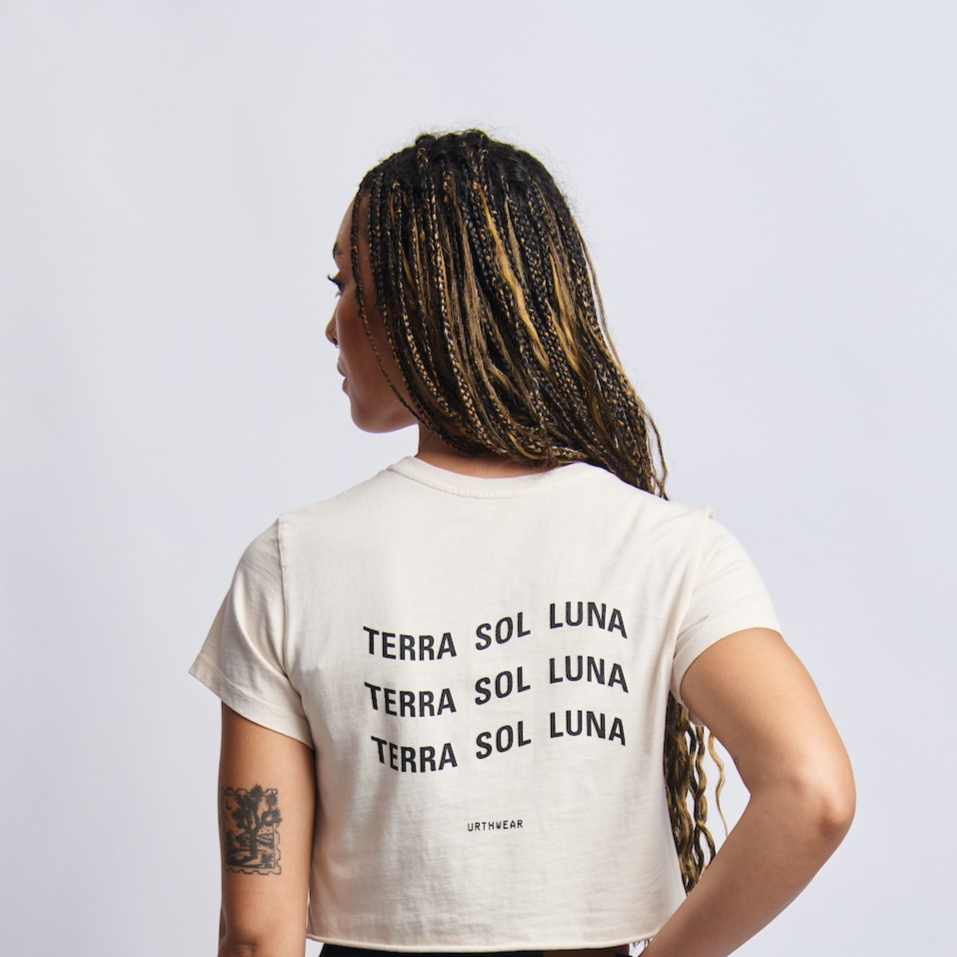 Terra Sol Luna Midweight Cropped Tee, Cosmic Sand