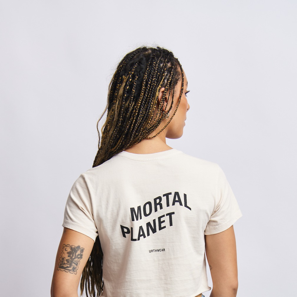 Mortal Planet Midweight Cropped Tee, Cosmic Sand