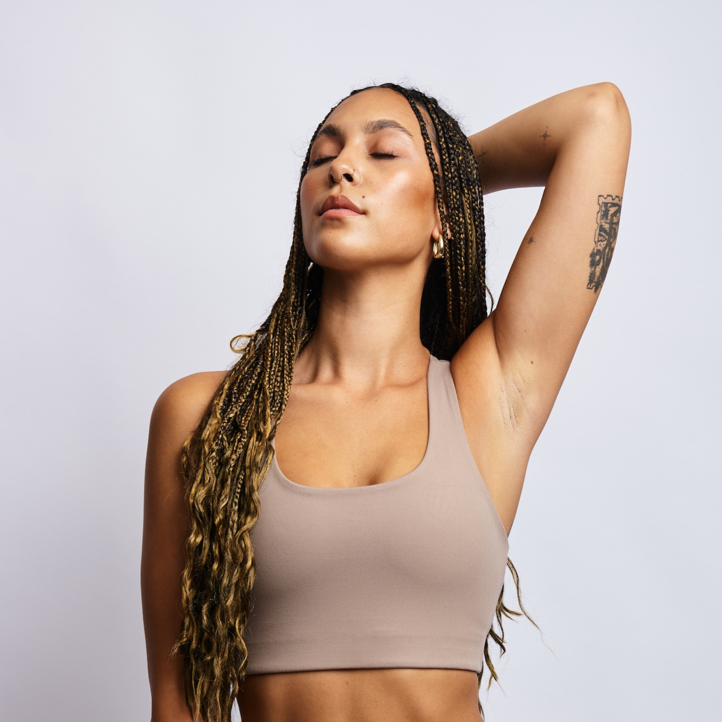 Ecomoss Low Neck Racerback Bra, Desert Clay