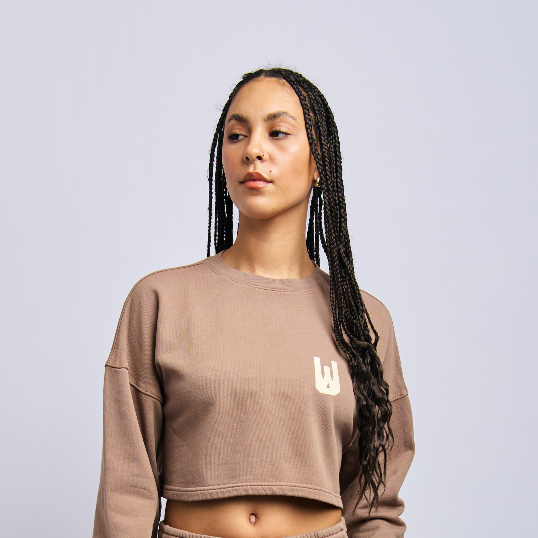 Icon Cloudfleece Cropped Sweatshirt, Desert Clay