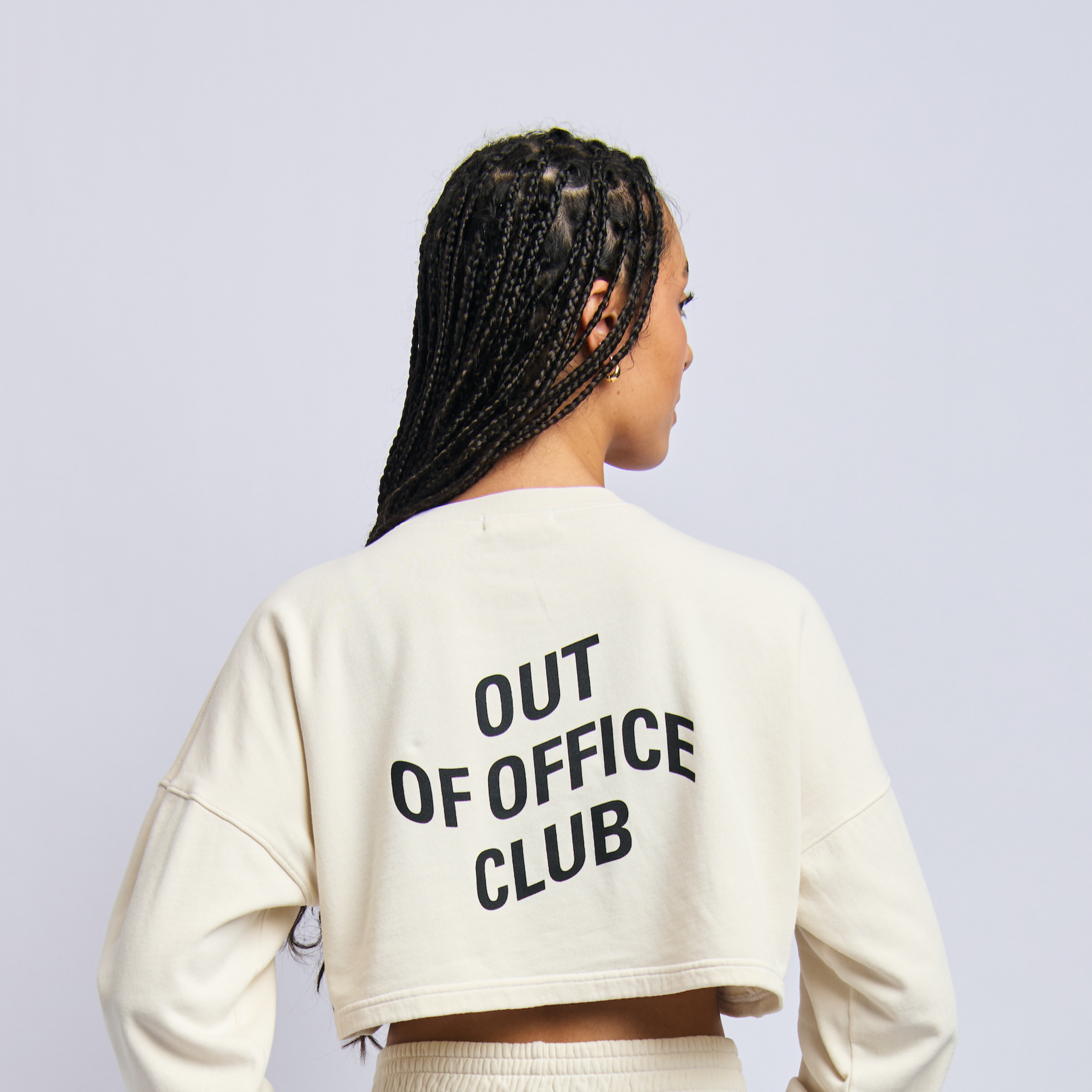 Out Of Office Cloudfleece Cropped Sweatshirt, Alabaster White