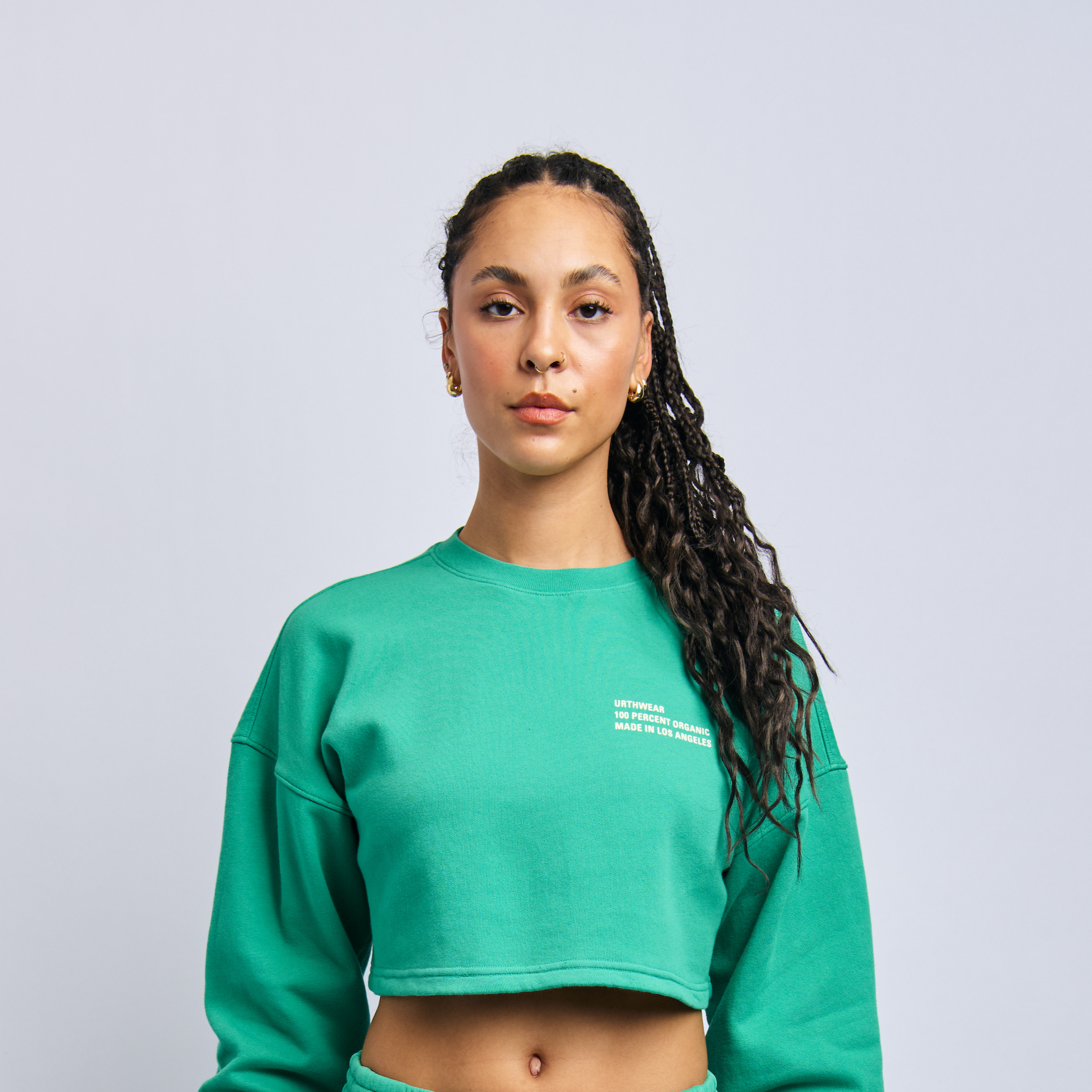 Origins Cloudfleece Cropped Sweatshirt, Digital Green