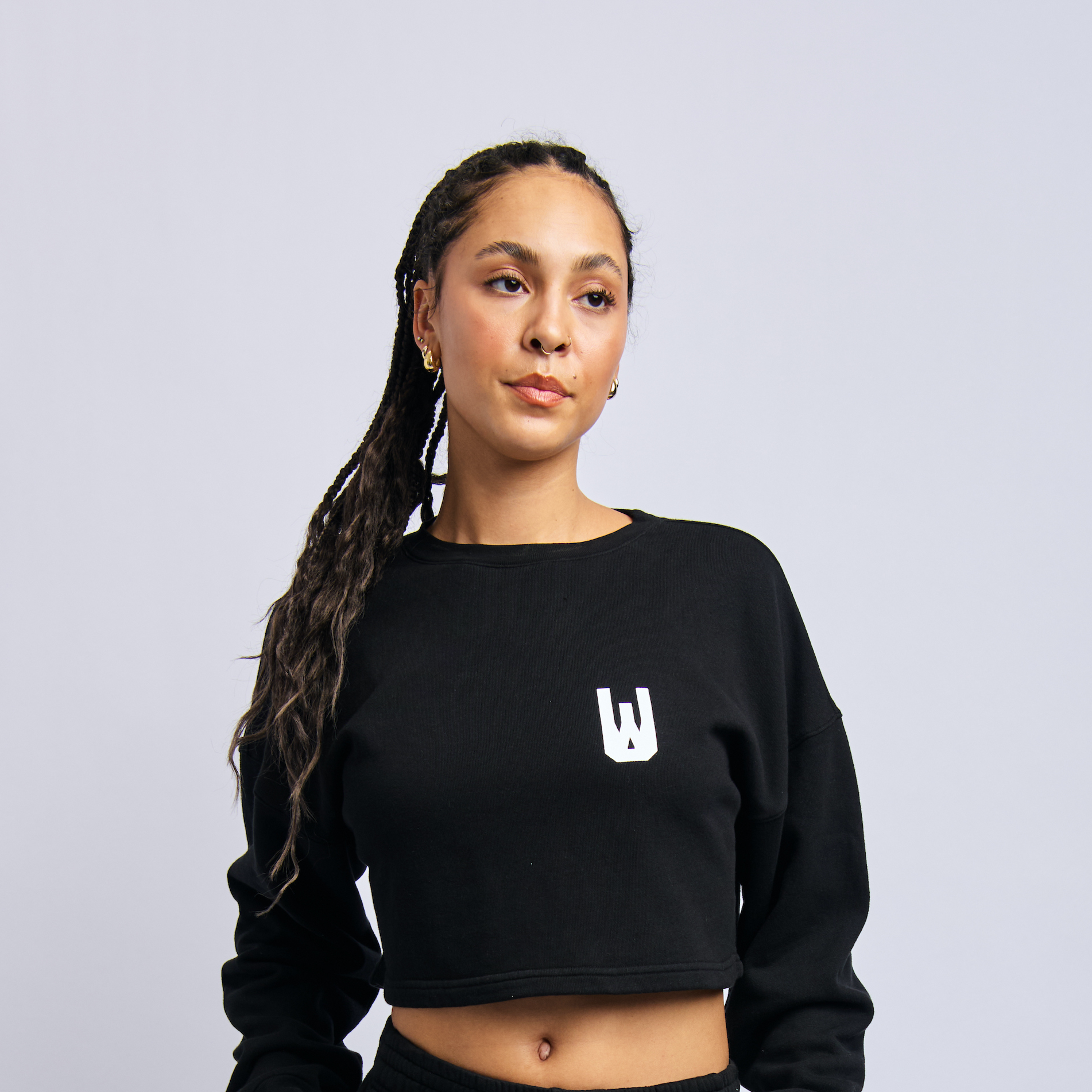 Icon Cloudfleece Cropped Sweatshirt, Super Black