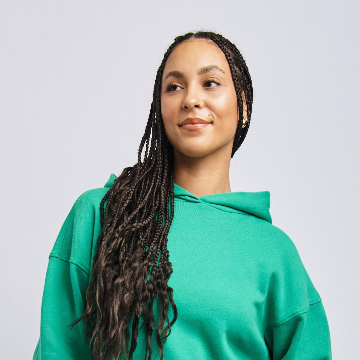 Women's Cloudfleece Cropped Hoodie, Digital Green