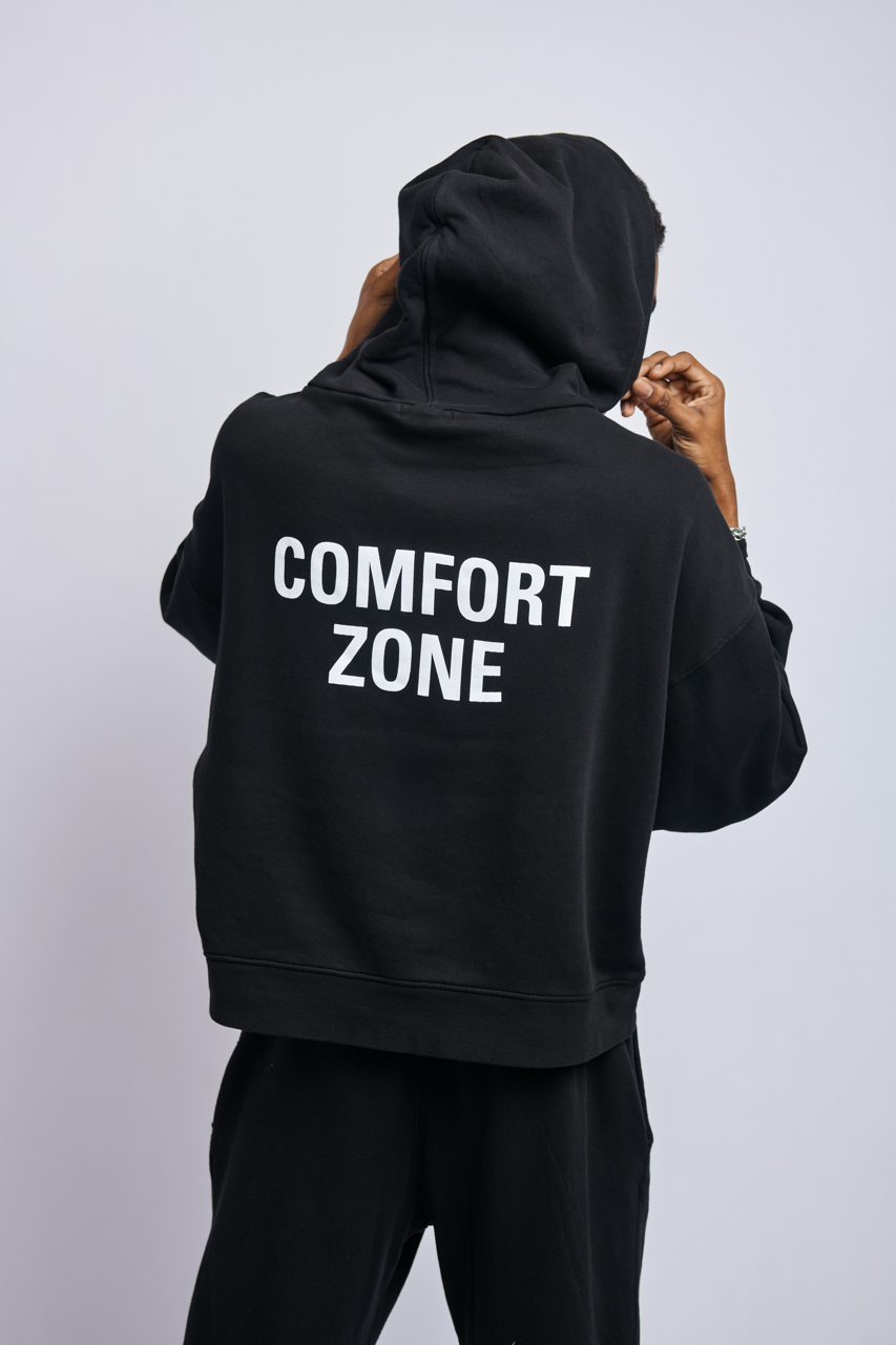 Men's Organic Comfort Zone Print Hoodie, Super Black