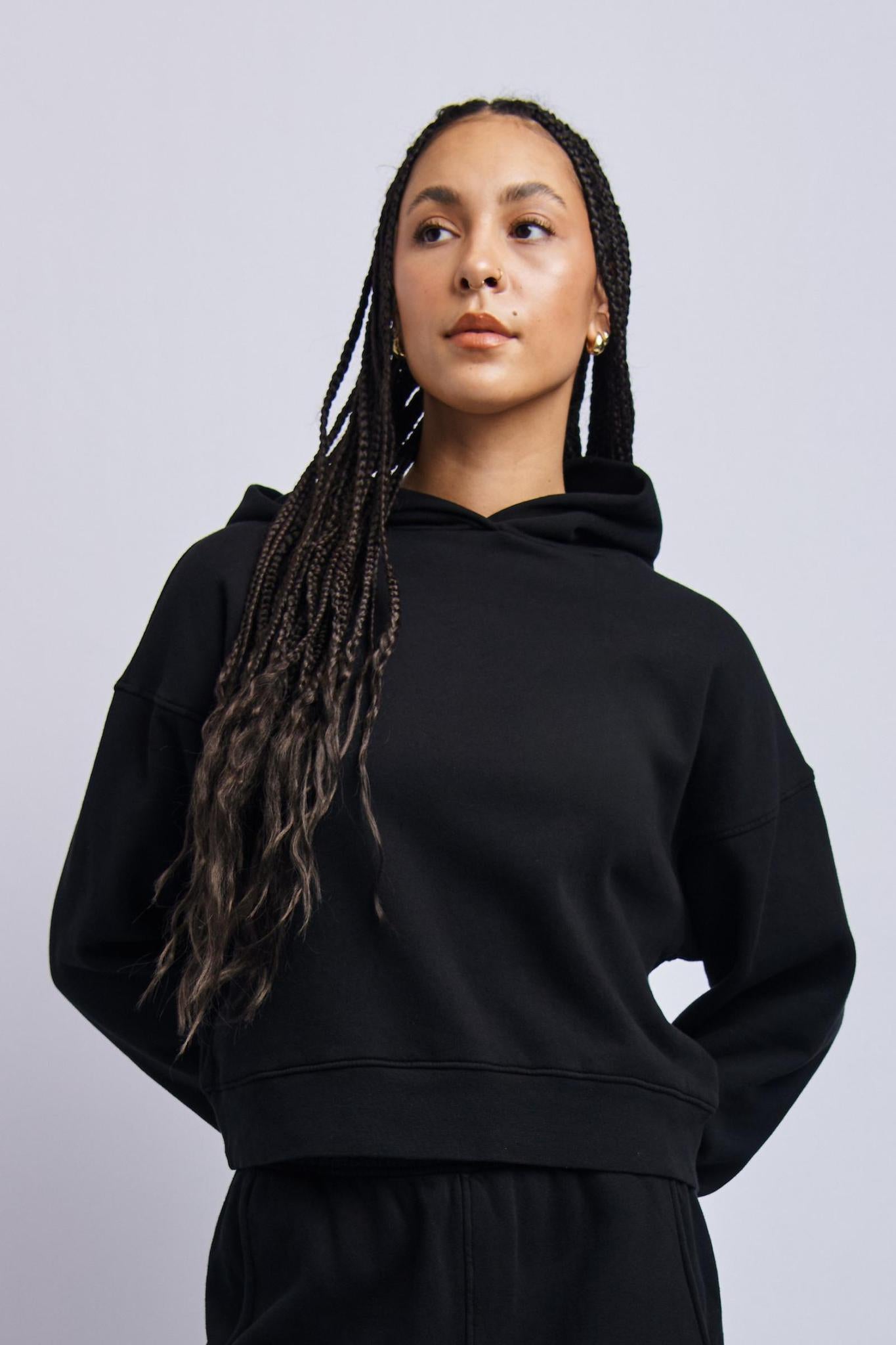 Women's Cloudfleece Cropped Hoodie, Super Black