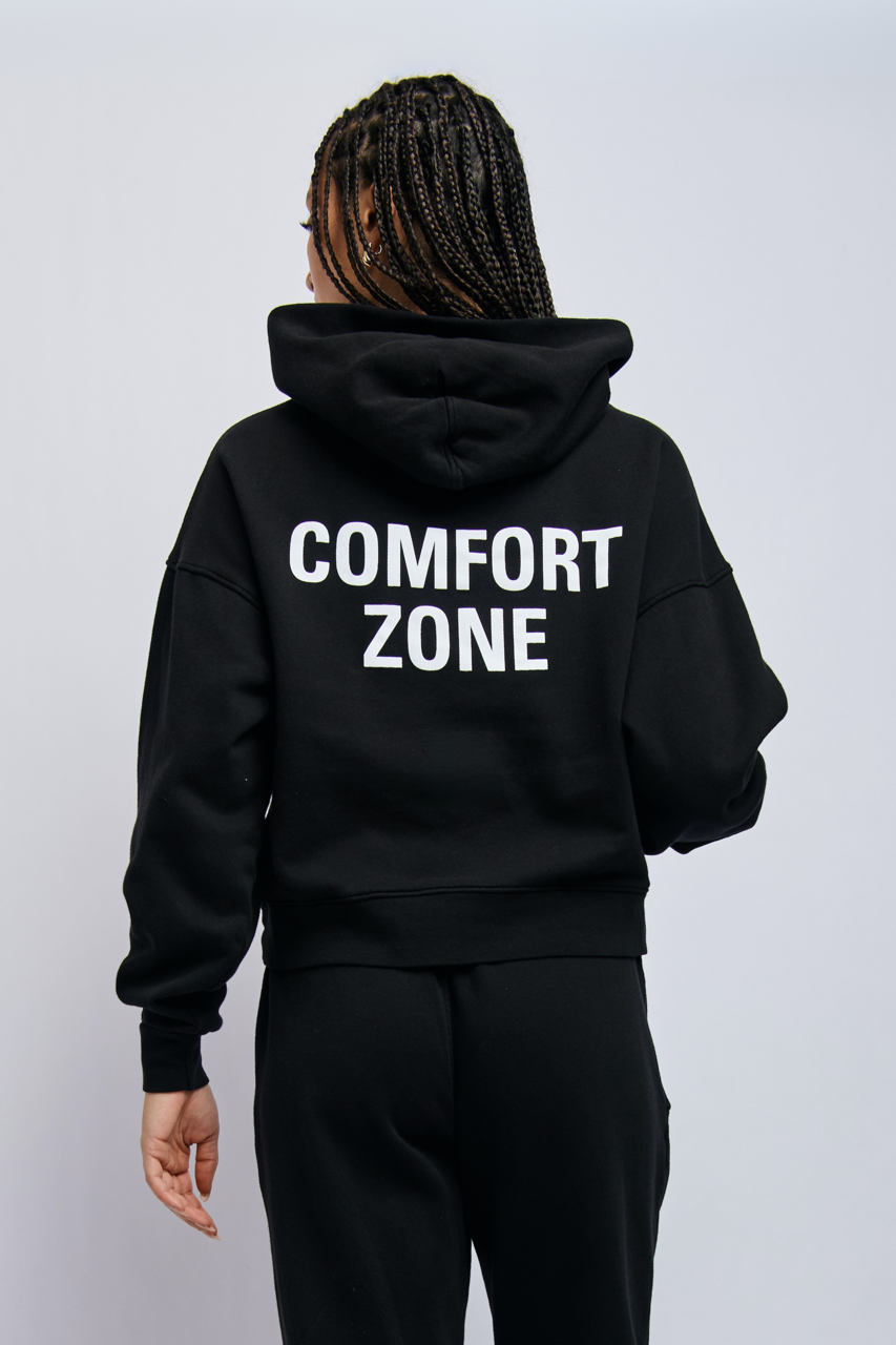 Women's Organic Comfort Zone Print Hoodie, Super Black