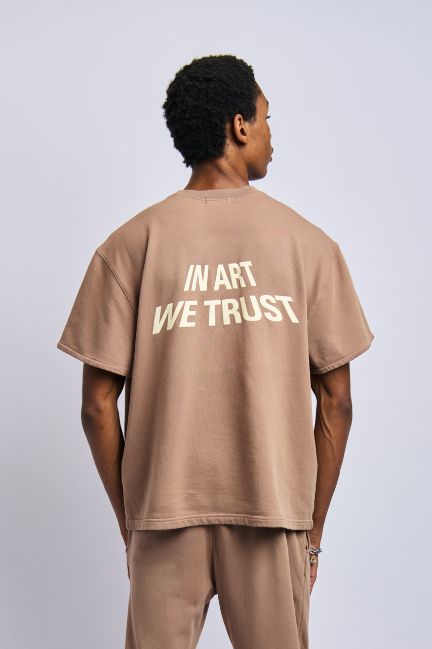 In Art We Trust Cloudfleece Oversized Tee, Desert Clay