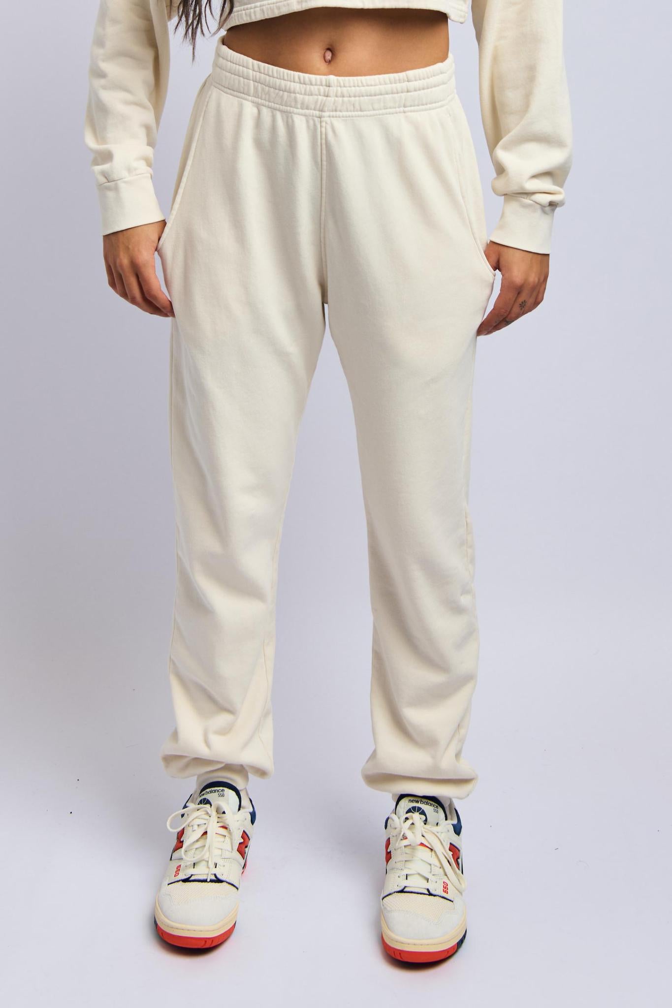 Women's Organic Sweatpants, Alabaster White