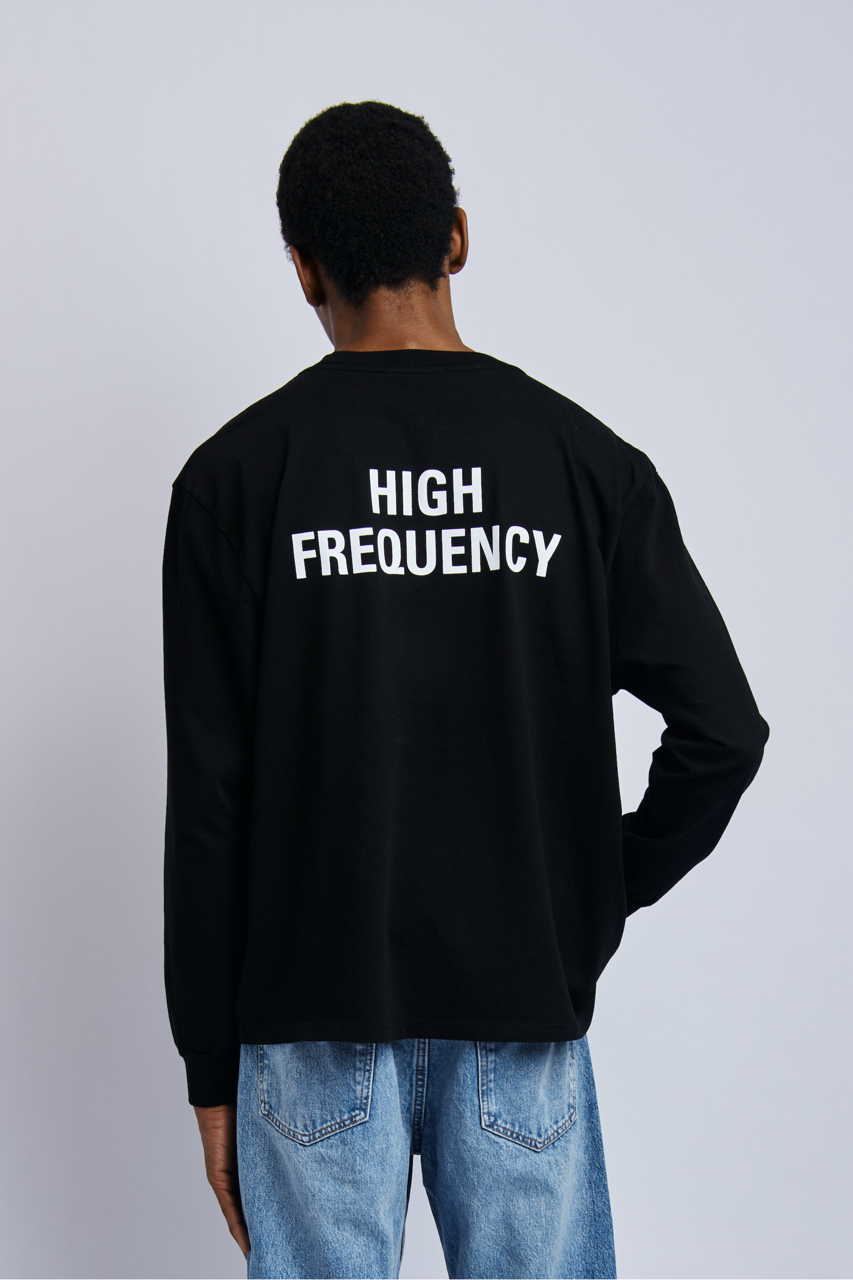 High Frequency Midweight Relaxed Long Sleeve, Super Black