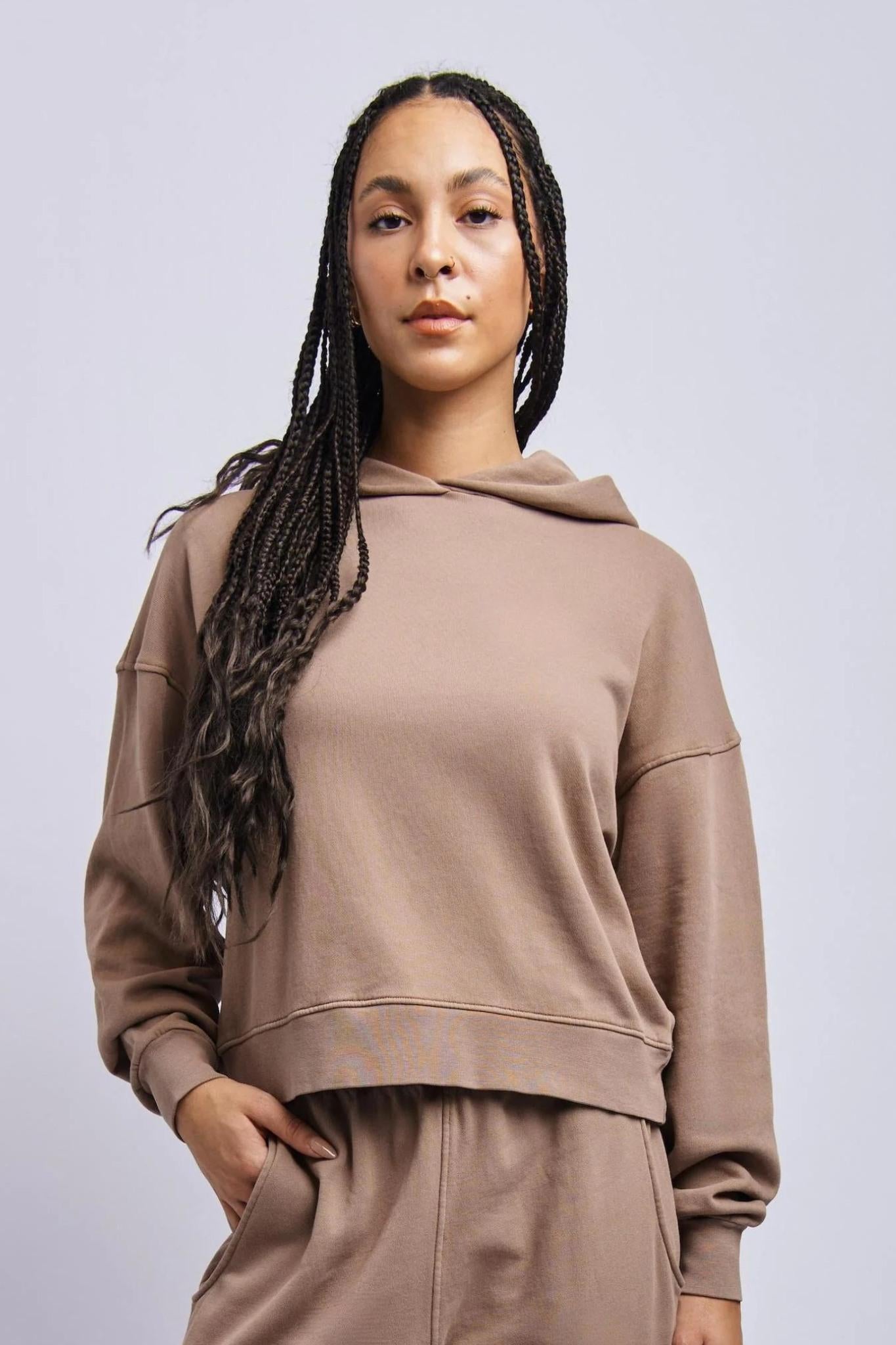 Women's Lightweight Boxy Hoodie, Desert Clay