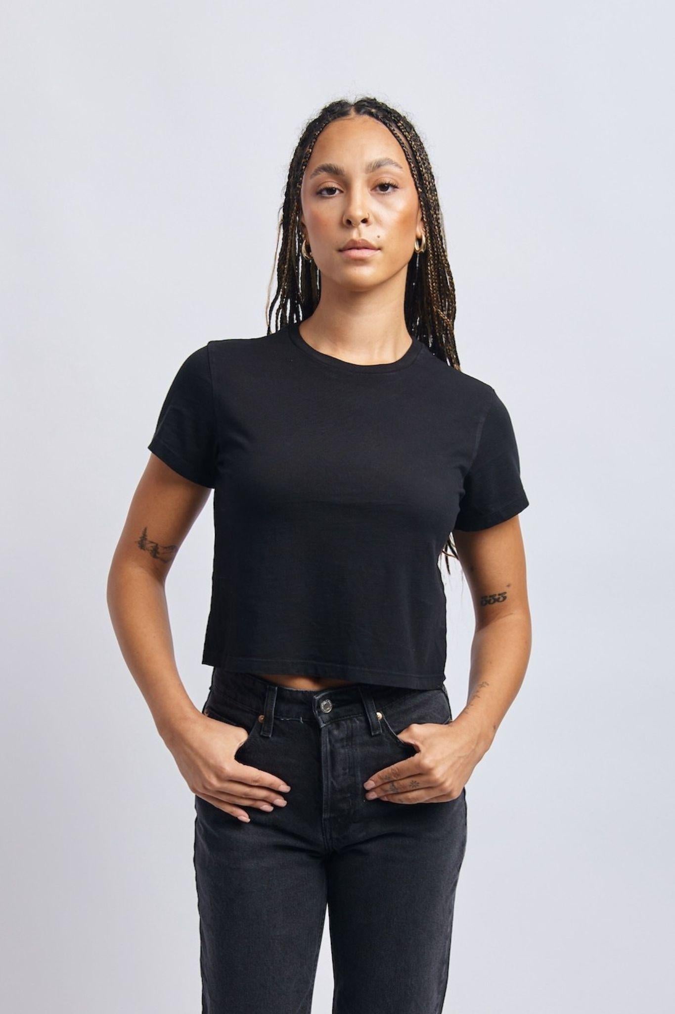 Midweight Crew Tee, Super Black